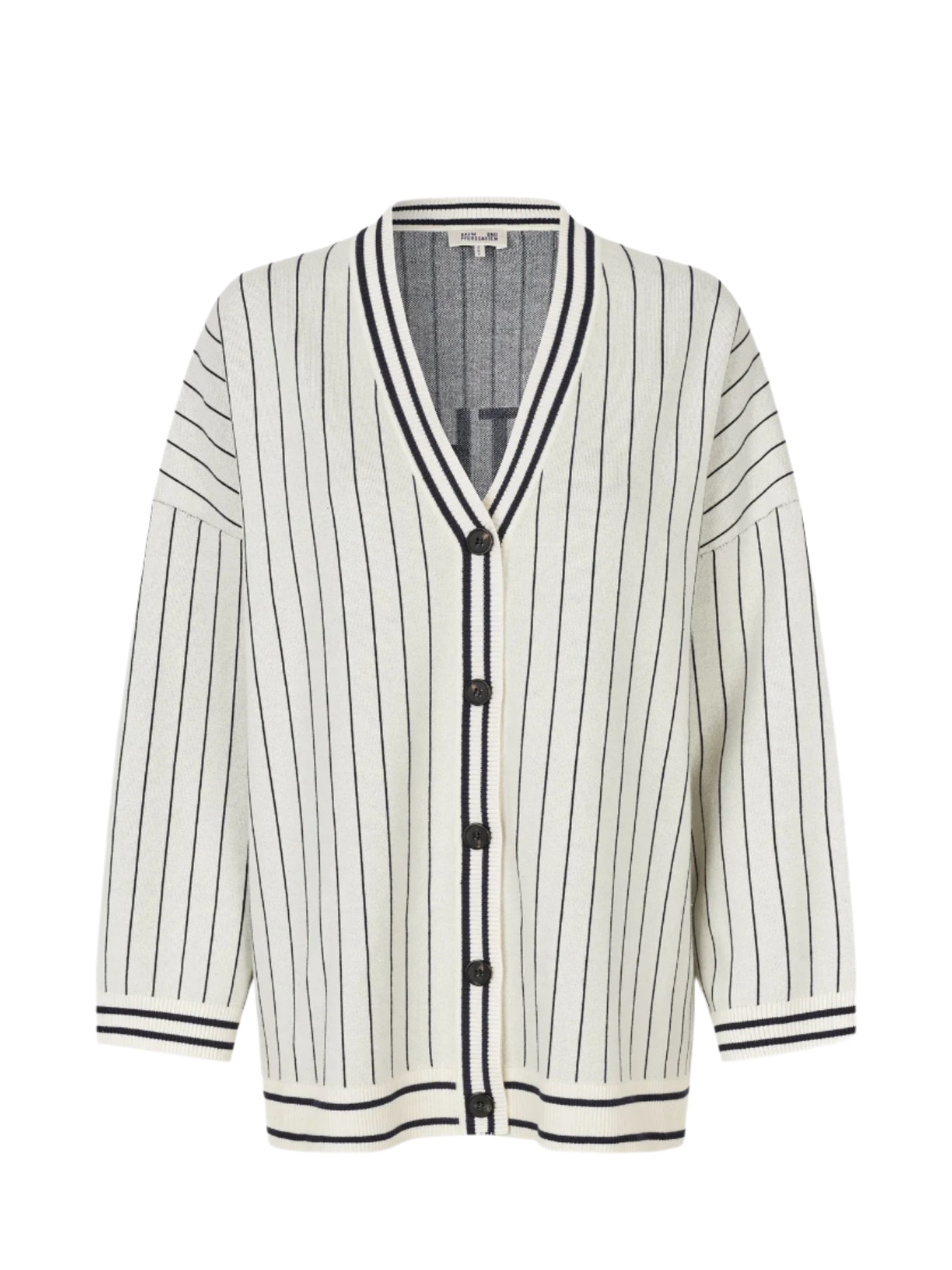 Cissi cardigan, creme navy stripes