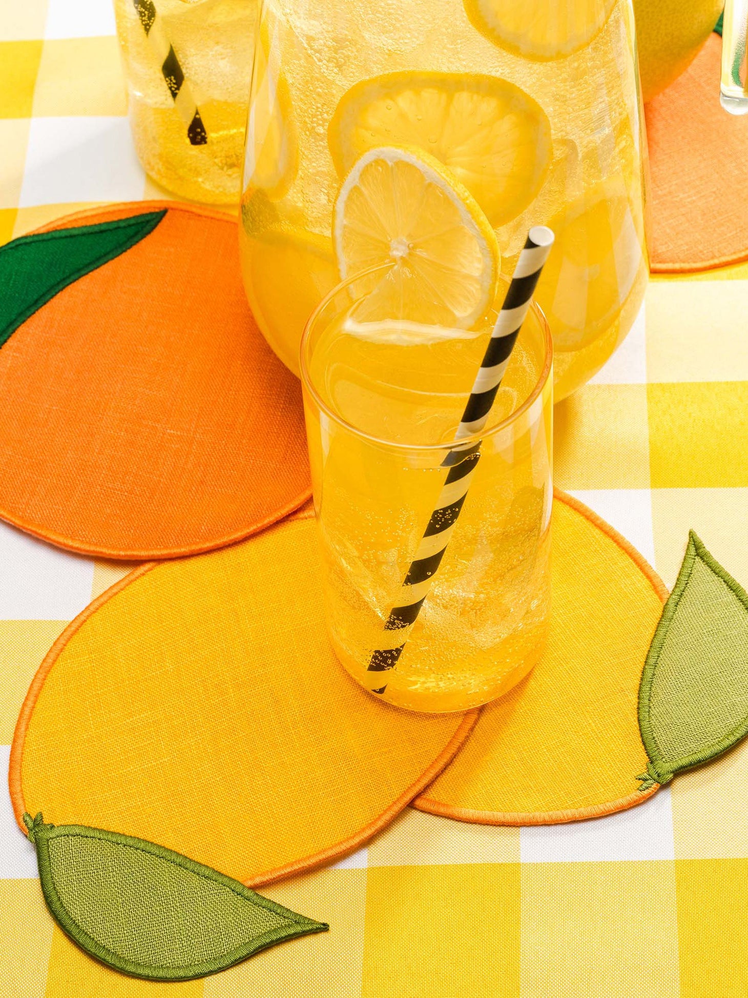 Citrus cocktail napkins / coasters, set of 5