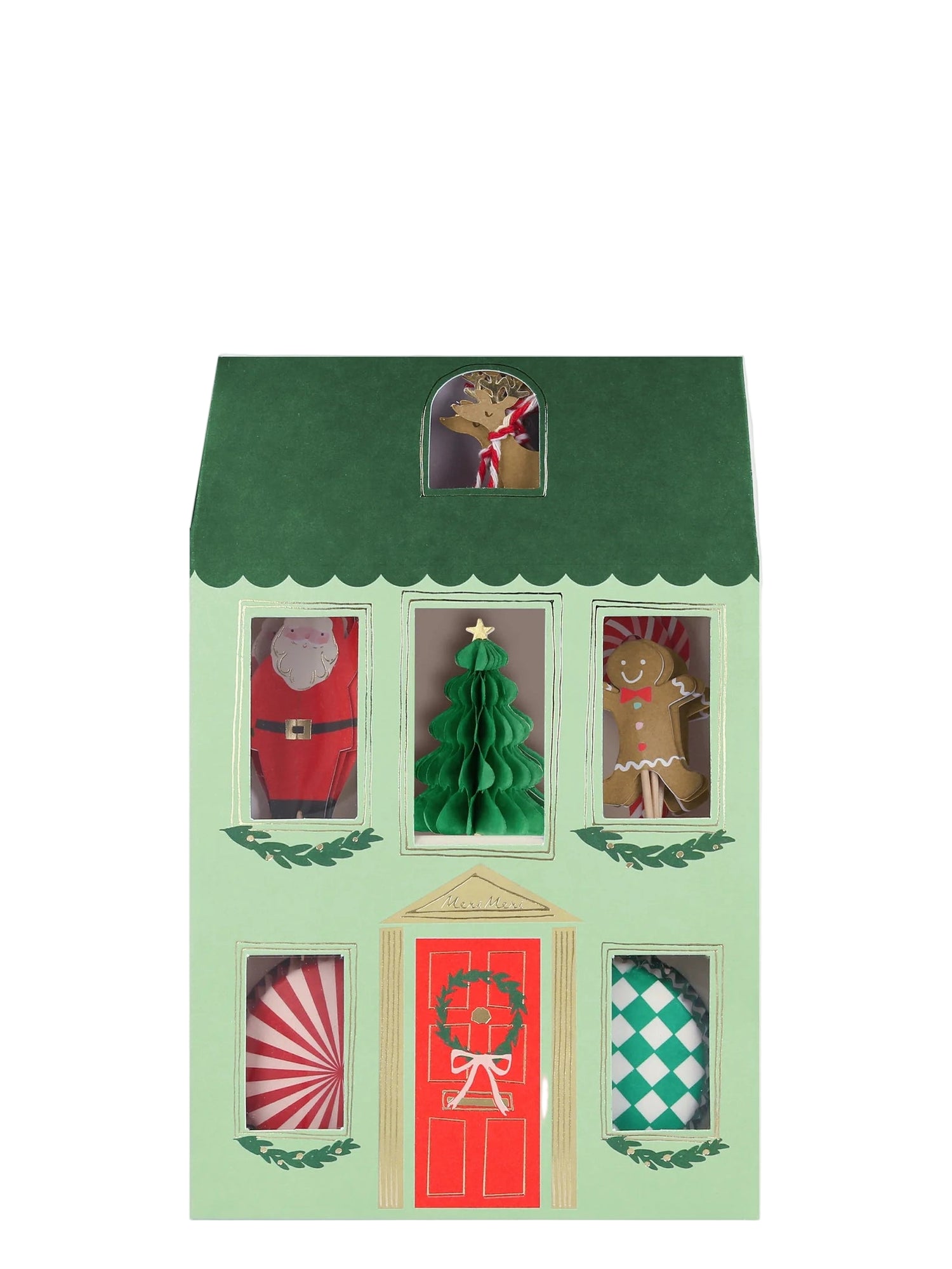 Festive house cupcake kit