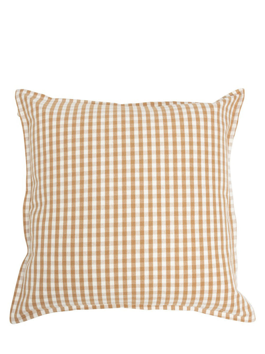 Cotton Havana cushion, Vichy Camel (50x50cm)