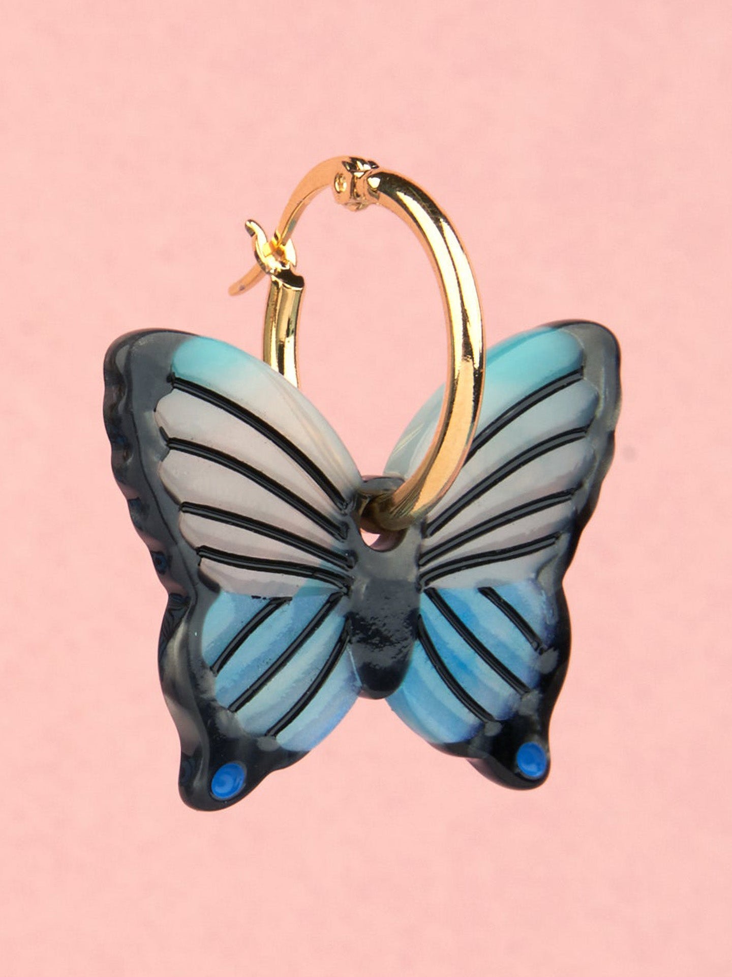 Blue butterfly earrings