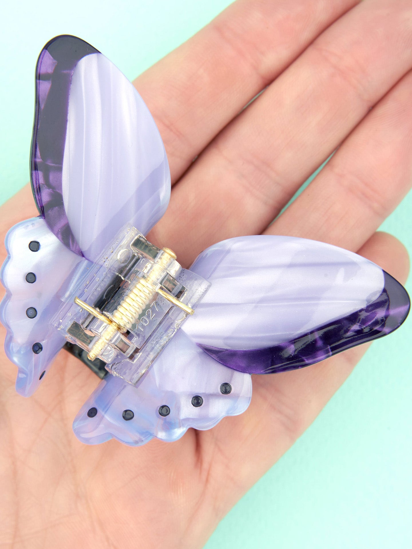 Purple butterfly hair claw