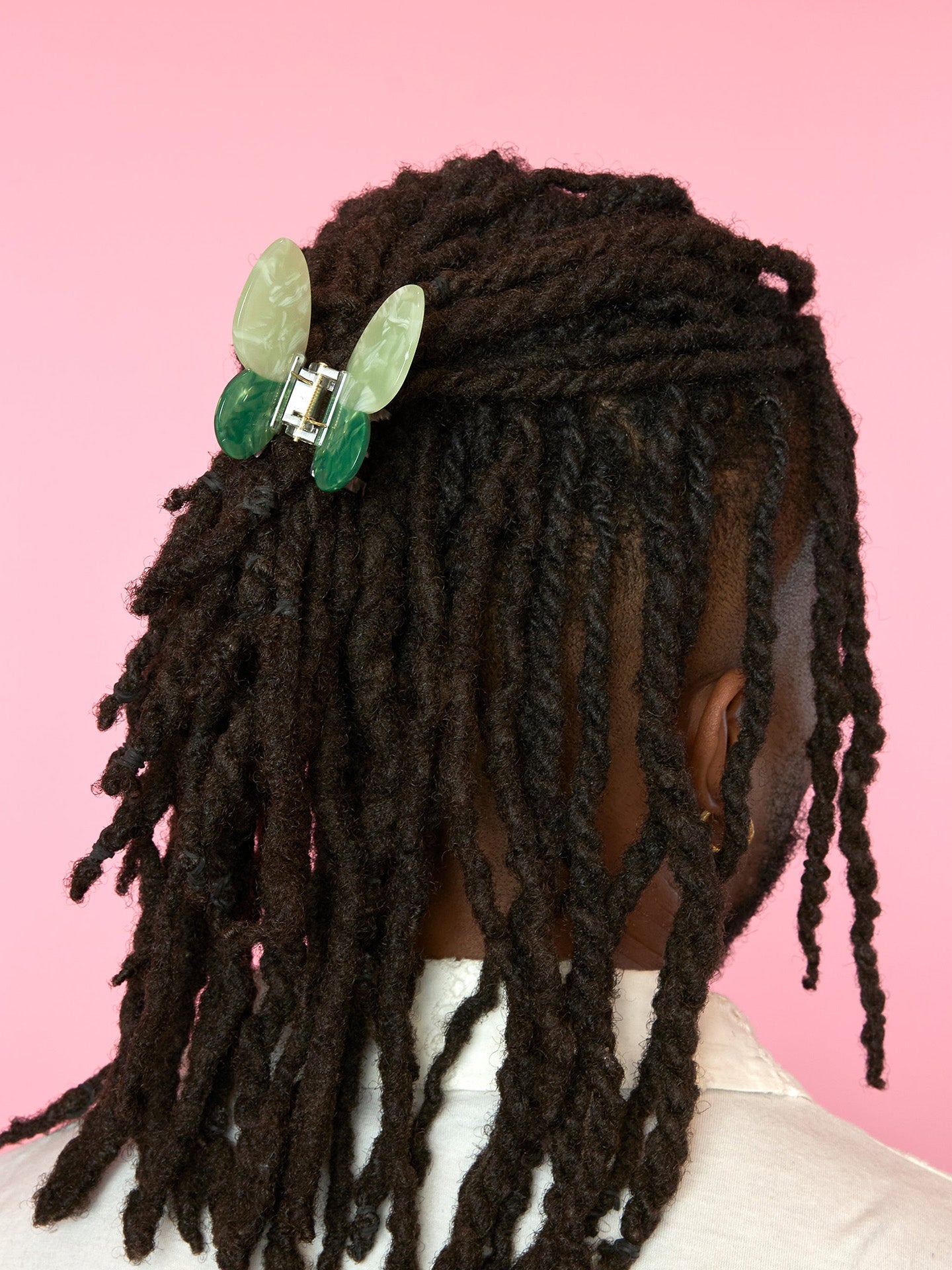 Green butterfly hair claw