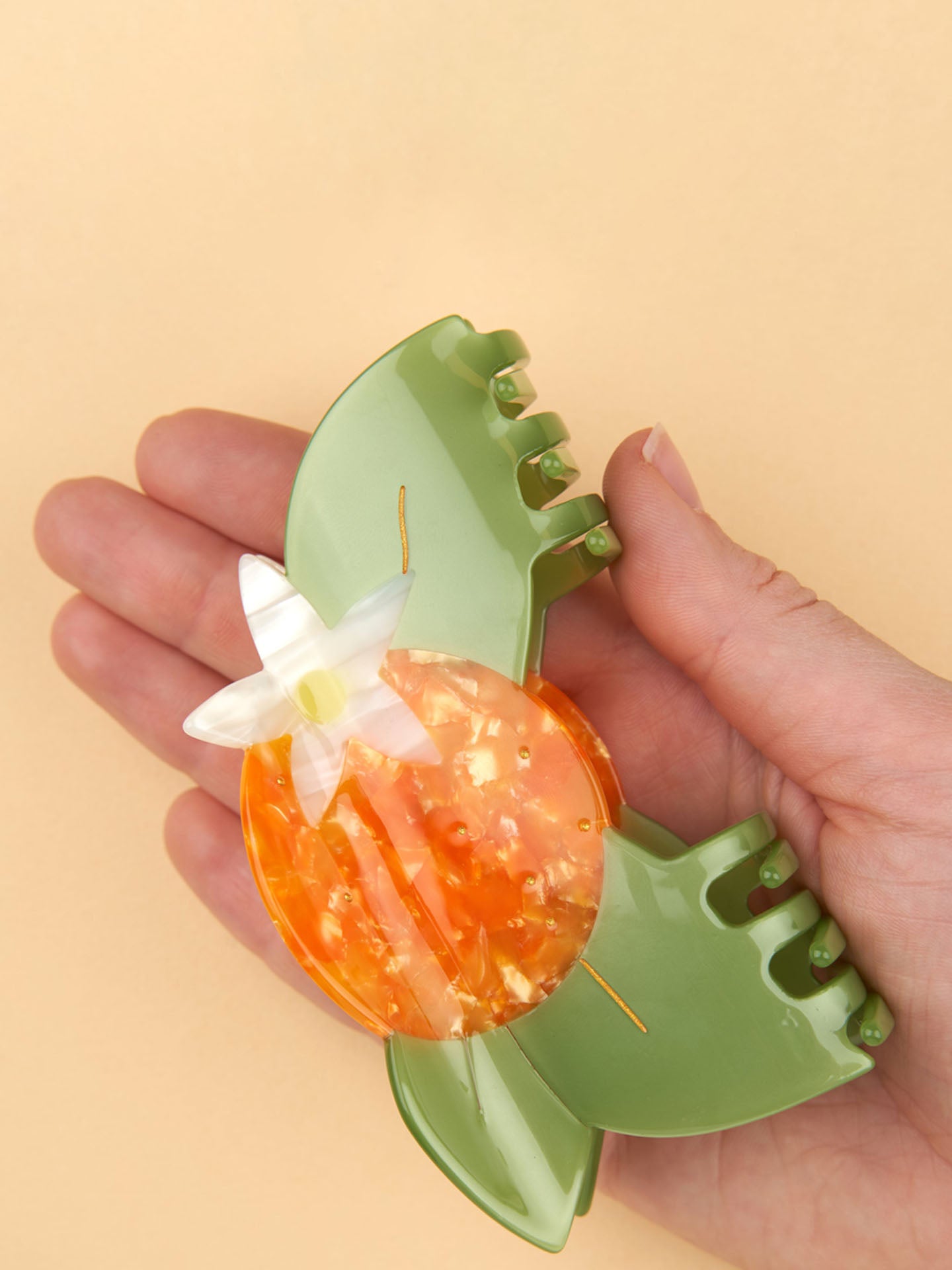 Orange blossom hair claw