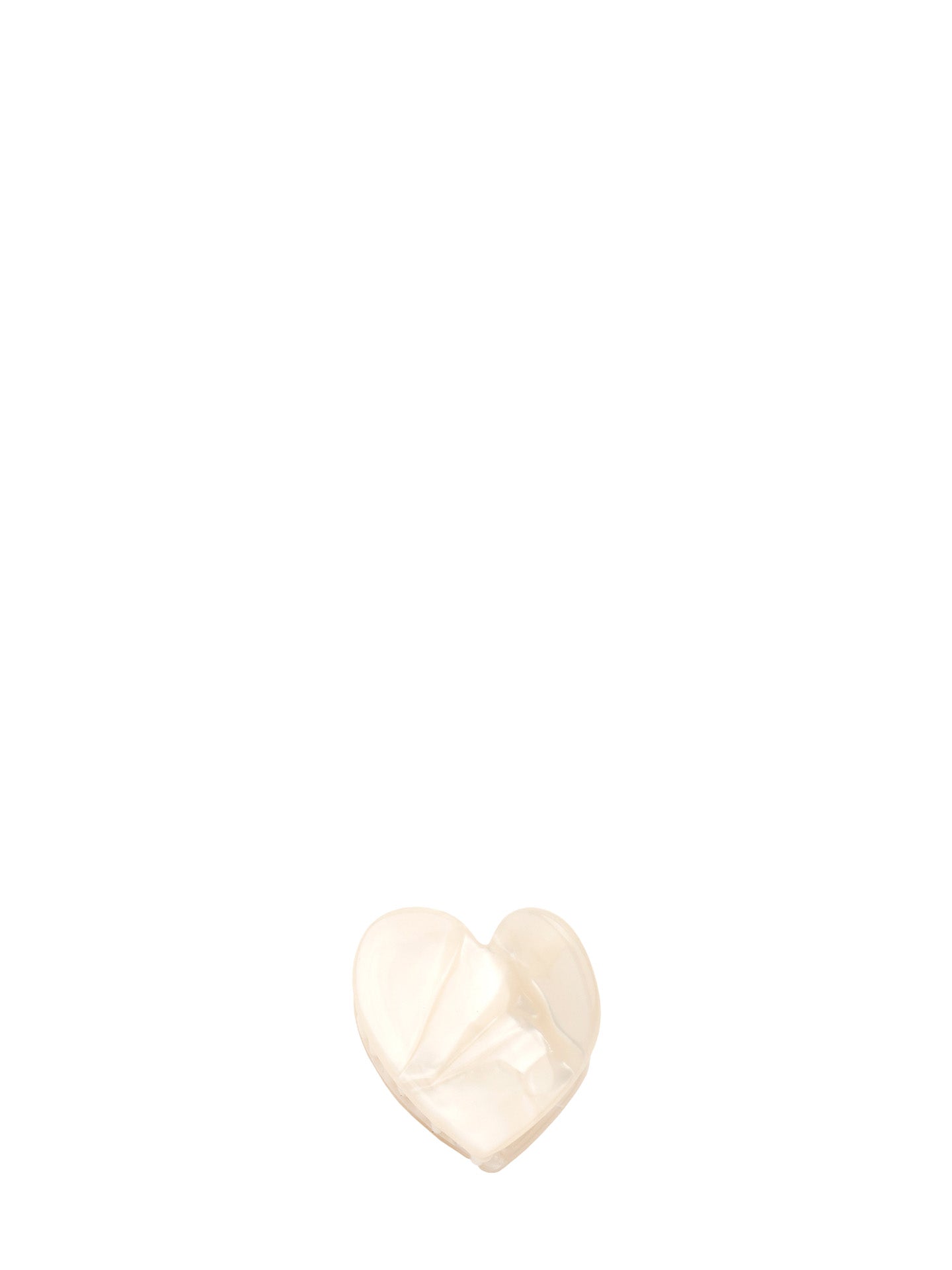 Mini pearl white heart hair claw