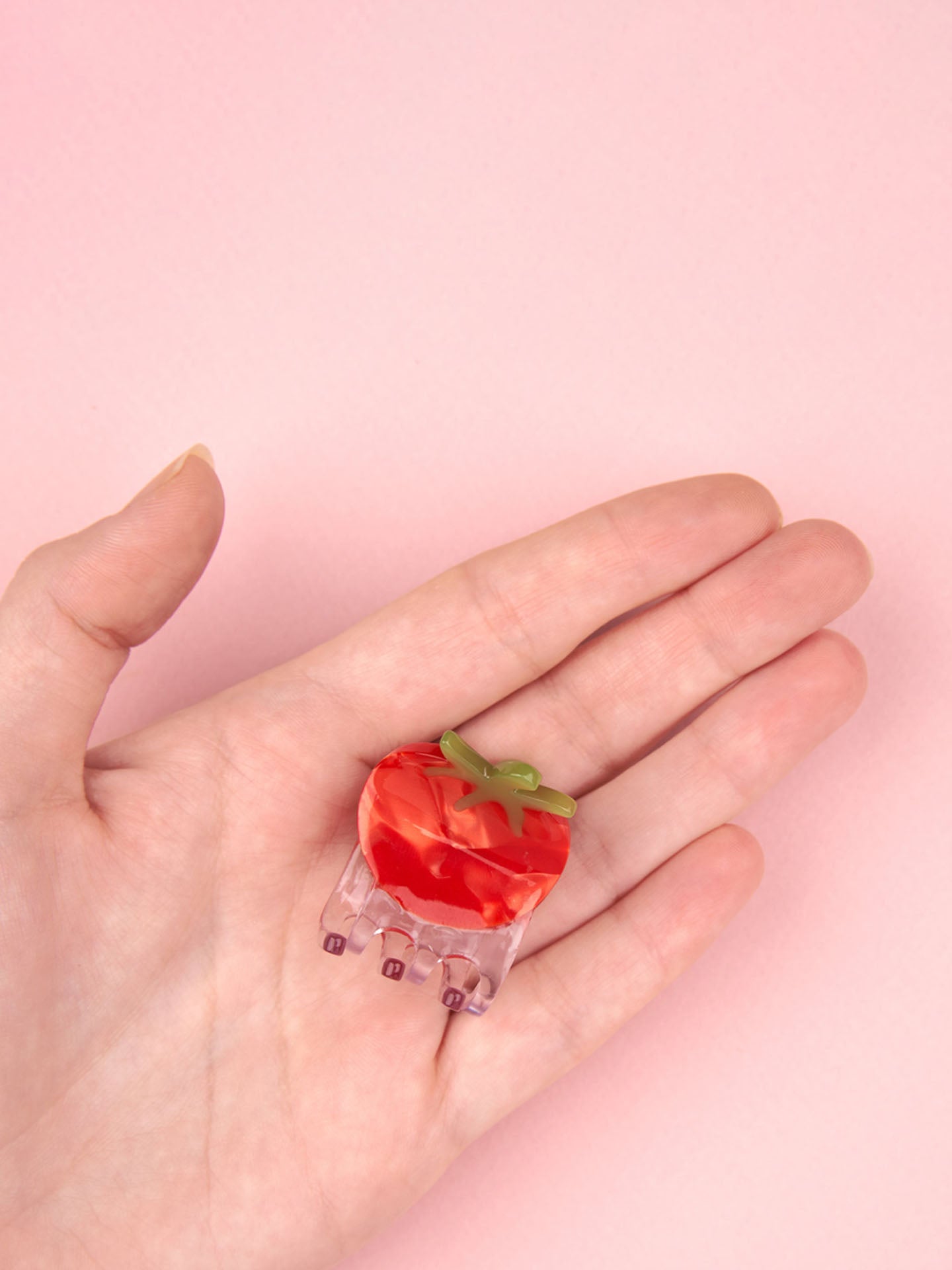 Mini cherry tomato hair claw