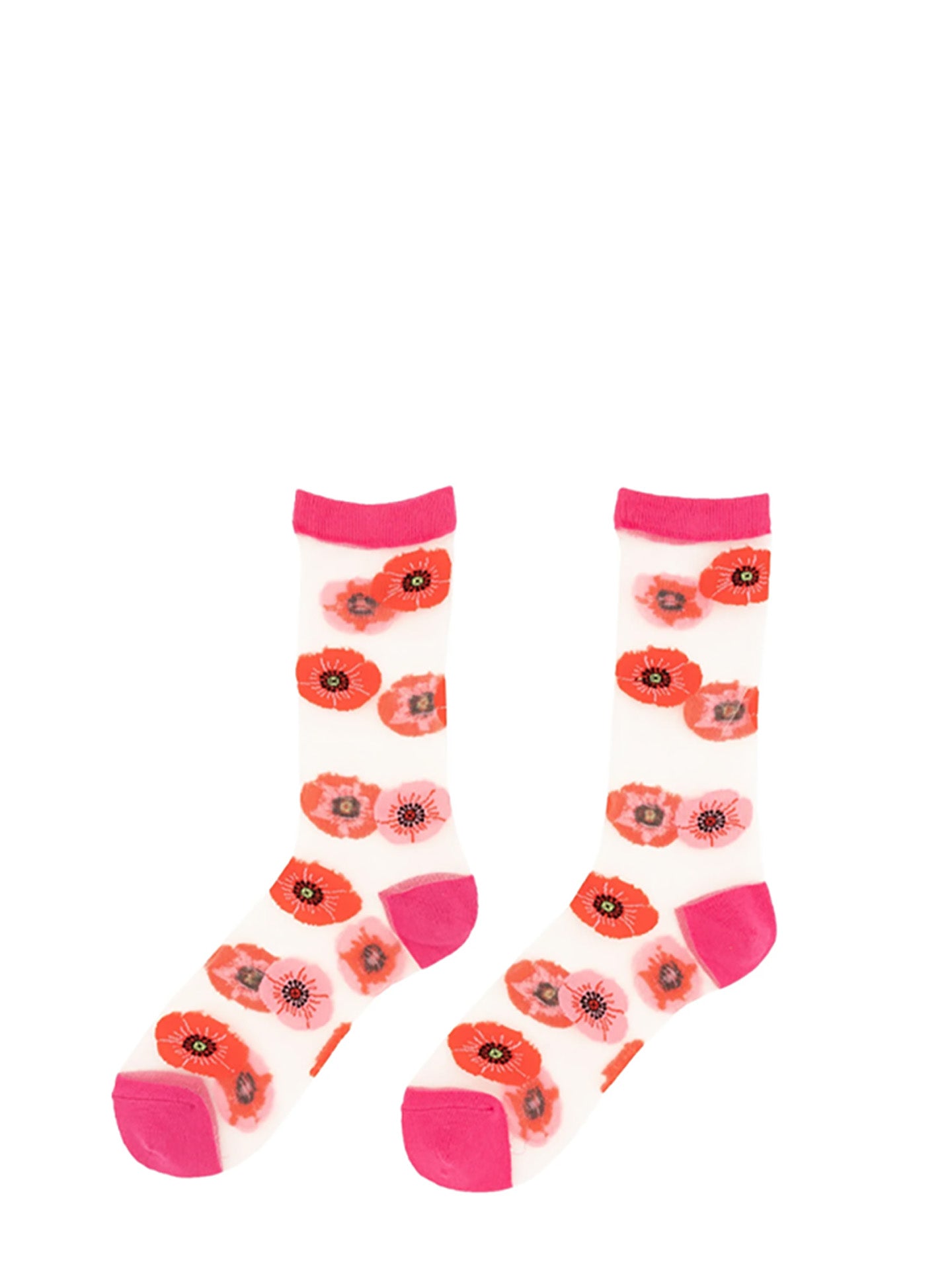 Transparent poppy socks