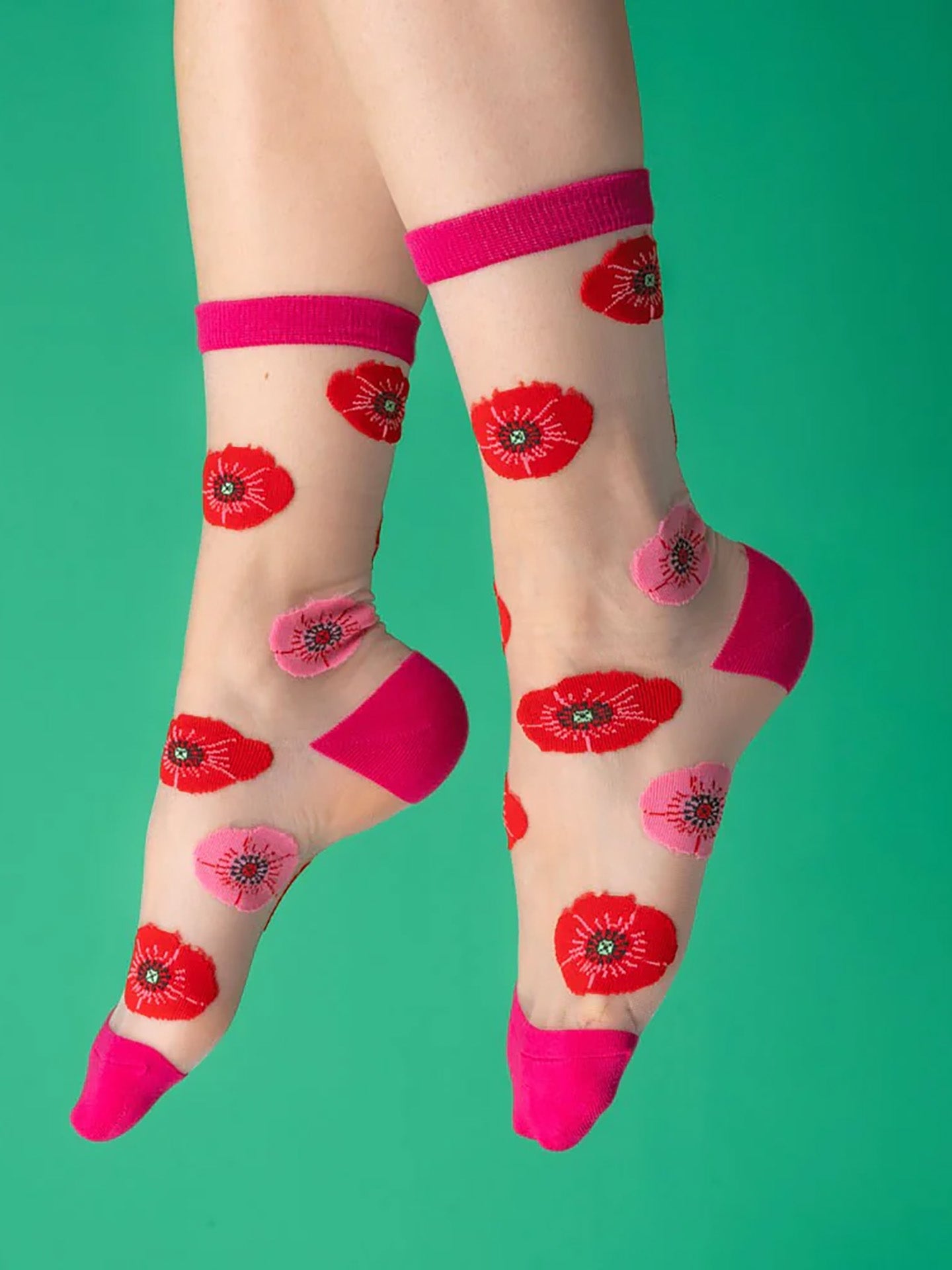 Transparent poppy socks