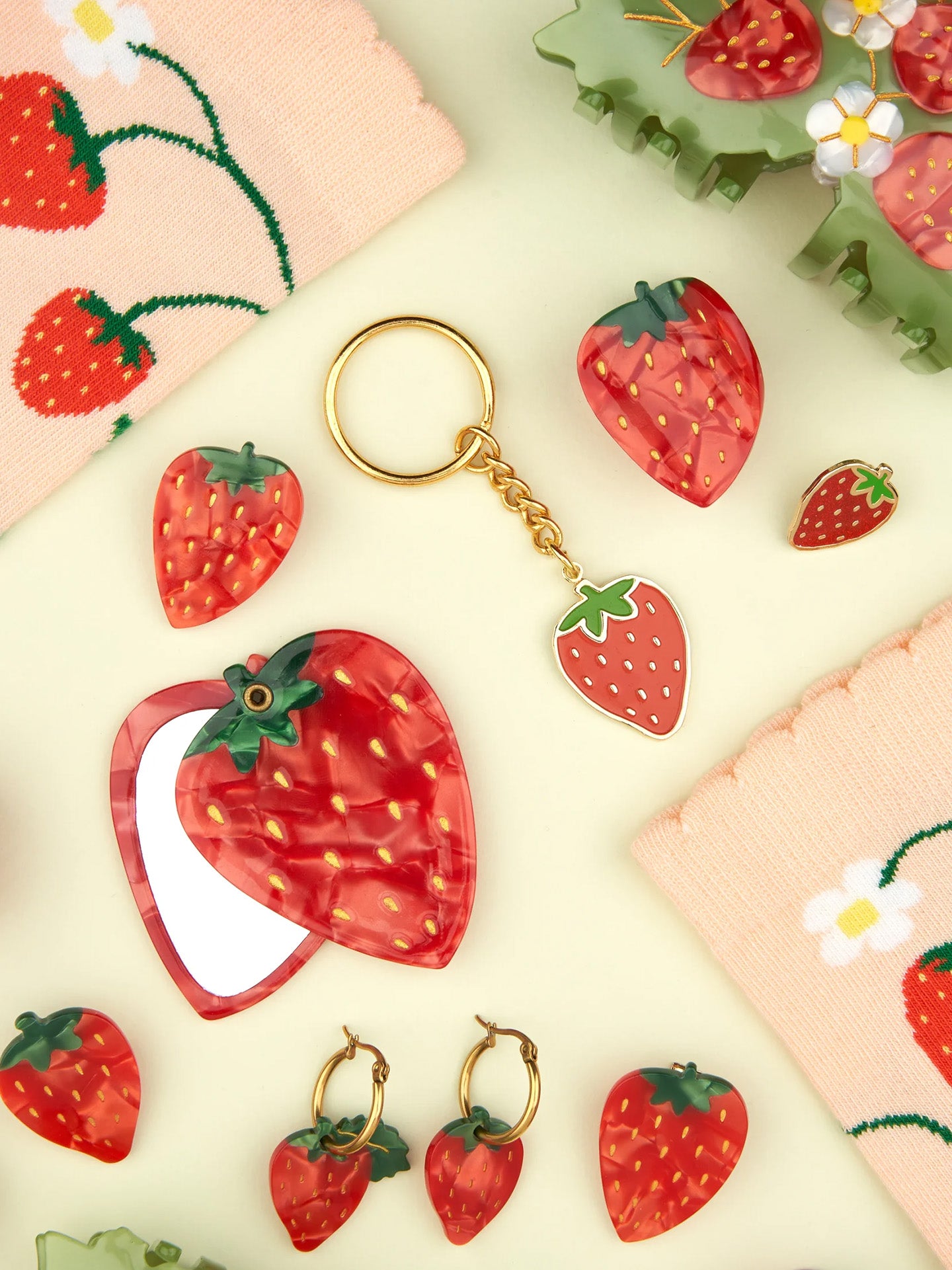 Strawberry compact mirror
