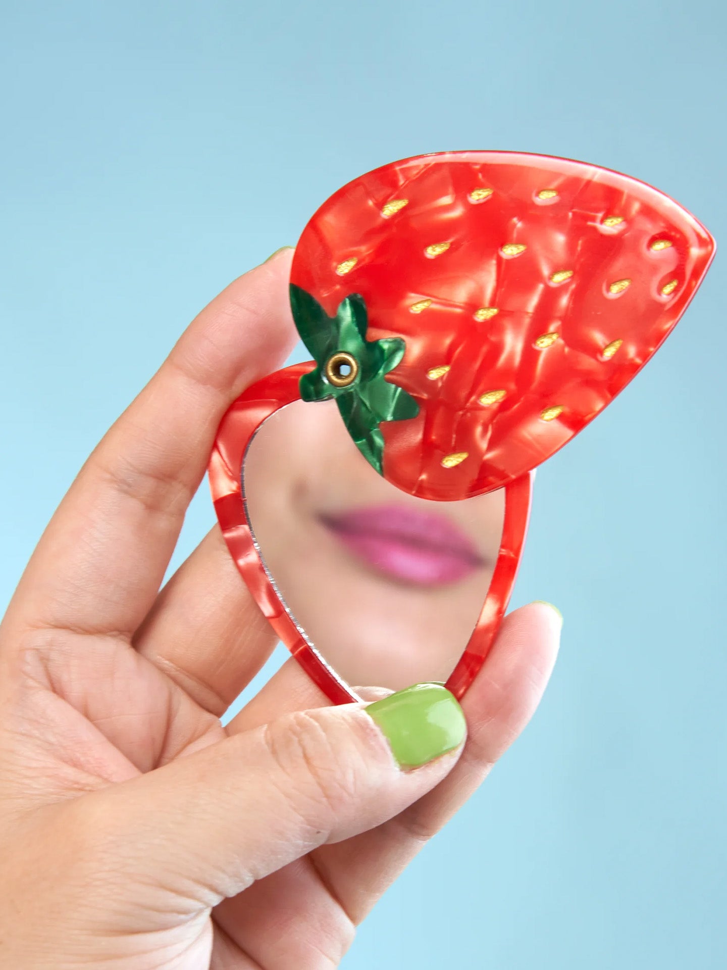 Strawberry compact mirror