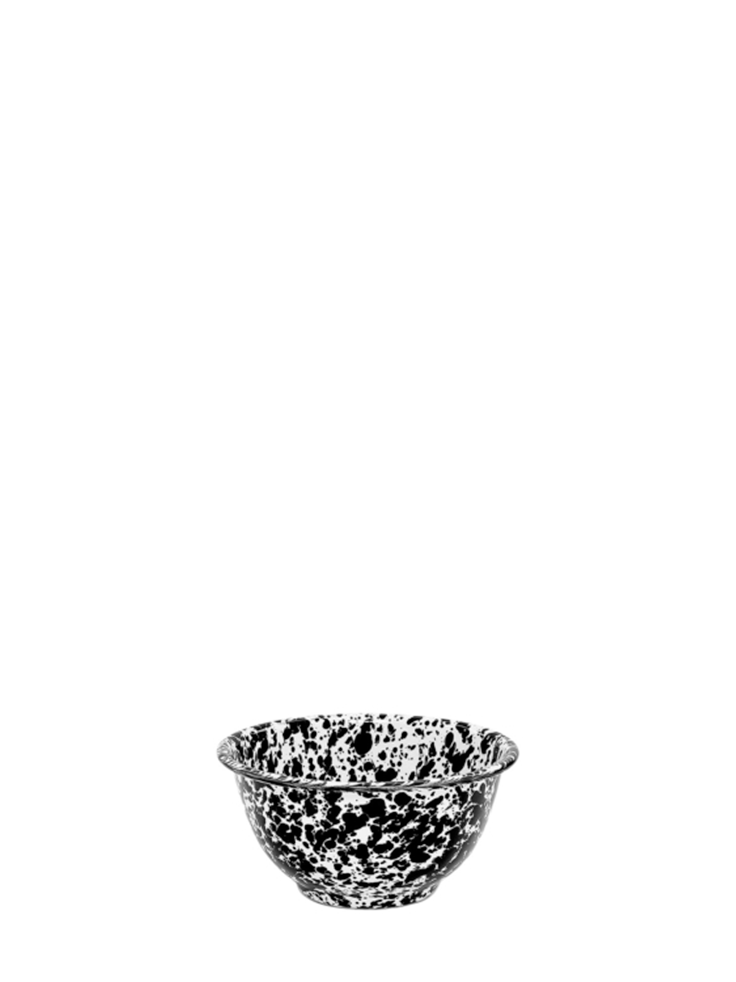 Small Footed Bowl, Black Splatter