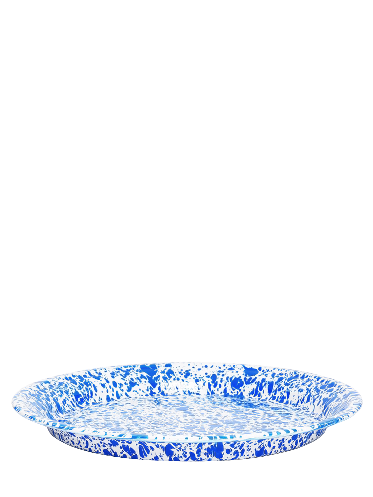 Large Round Tray, blue splatter