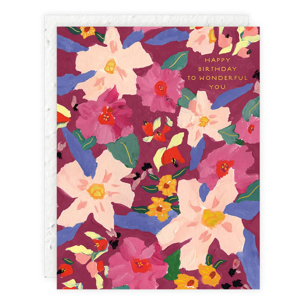 Flowers for Sunday Birthday Card with plantable envelope