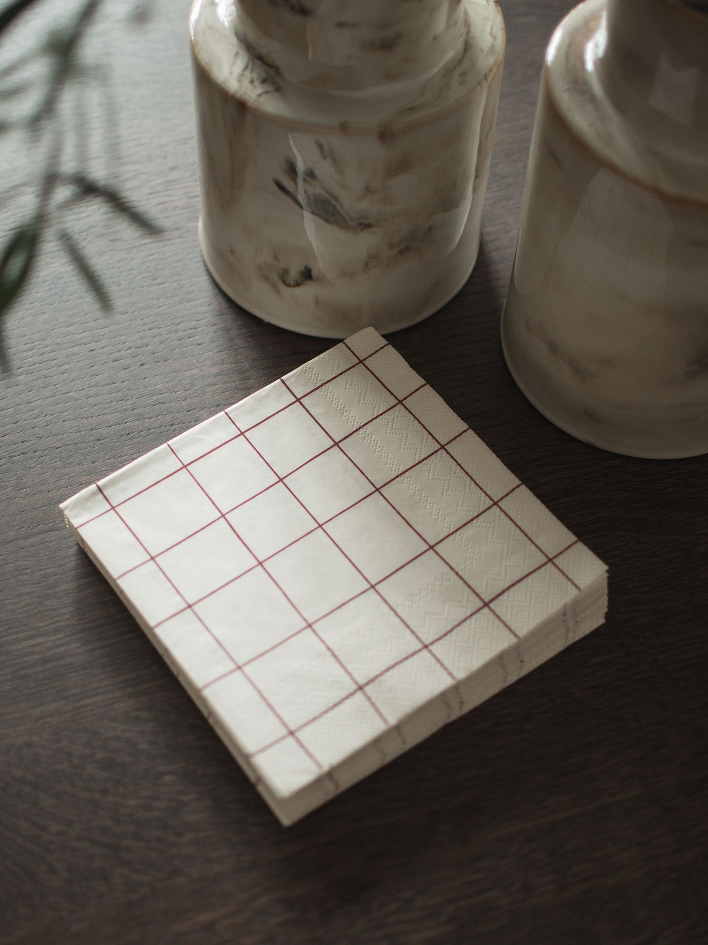 Square paper napkin, dark red