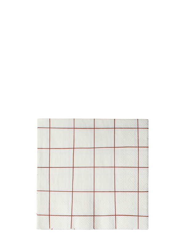 Square paper napkin, dark red