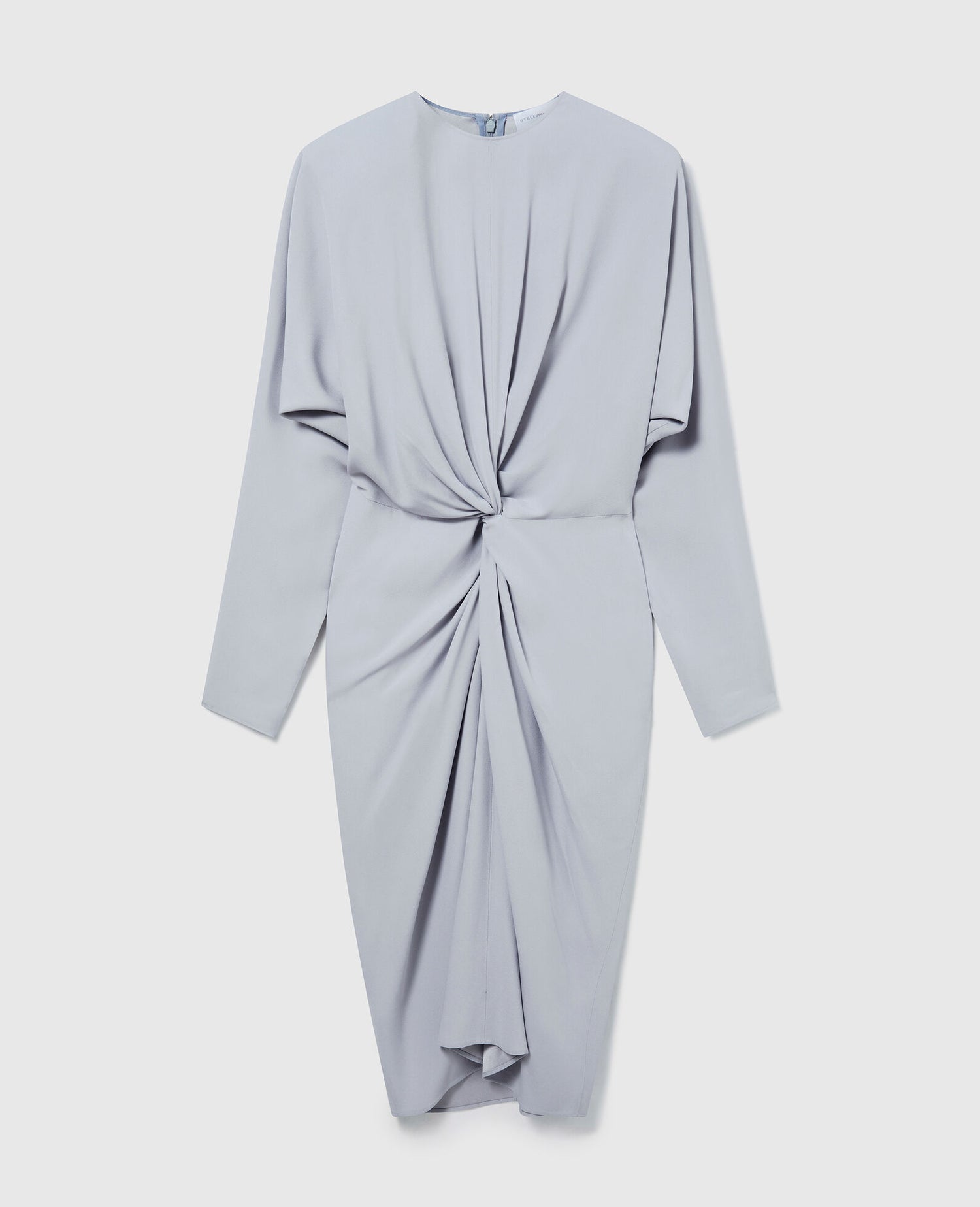 Satin Matt Side Twist Midi Dress, pearl