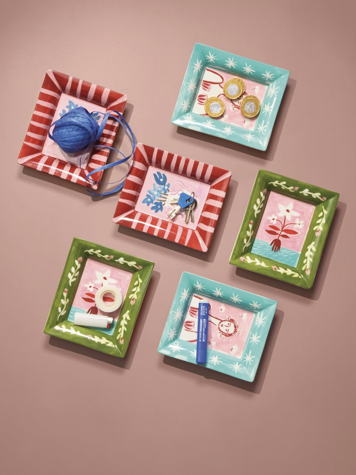 Blue flowers porcelain tray