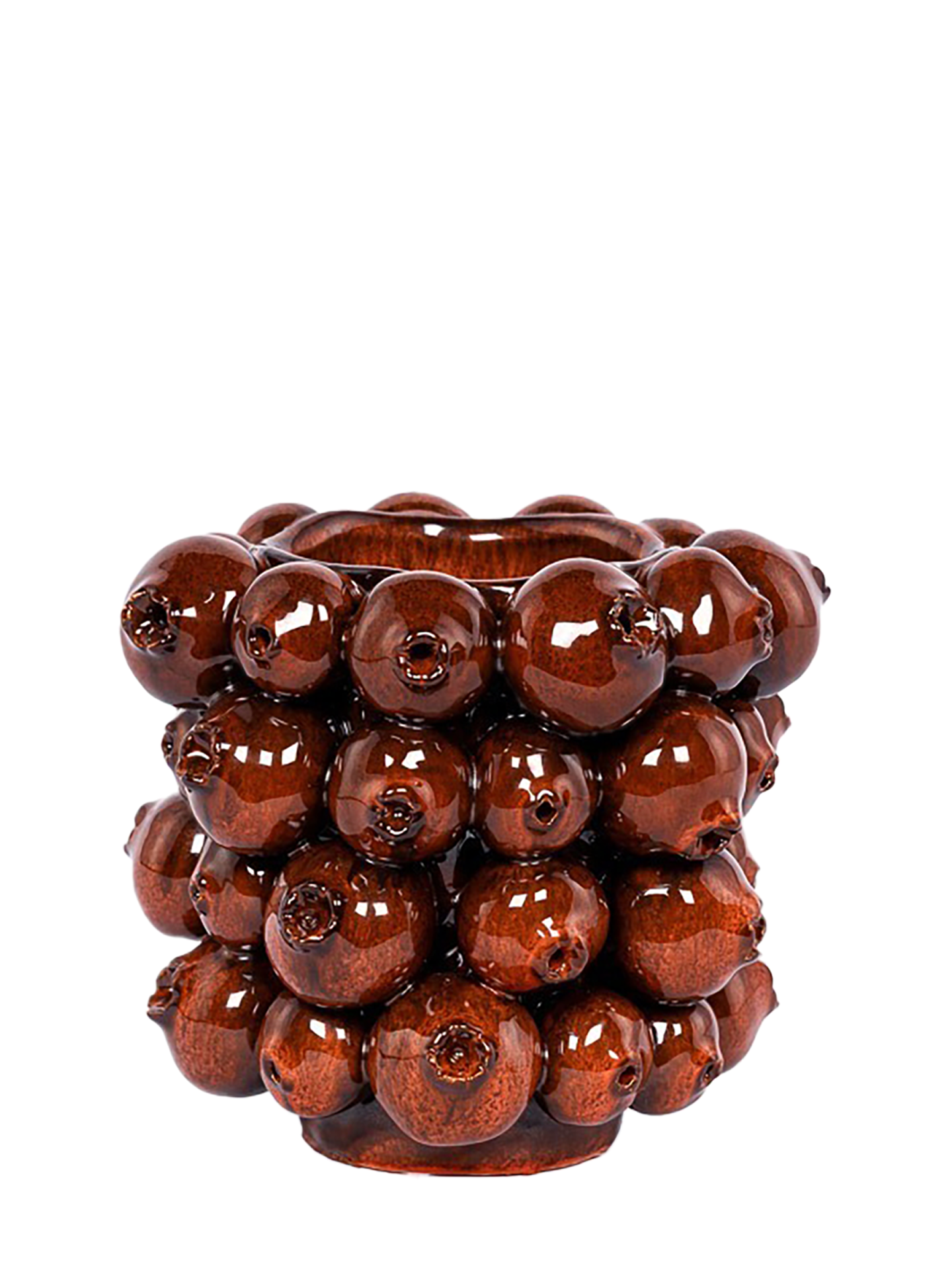 Pomegranate vase brown (16x18cm)