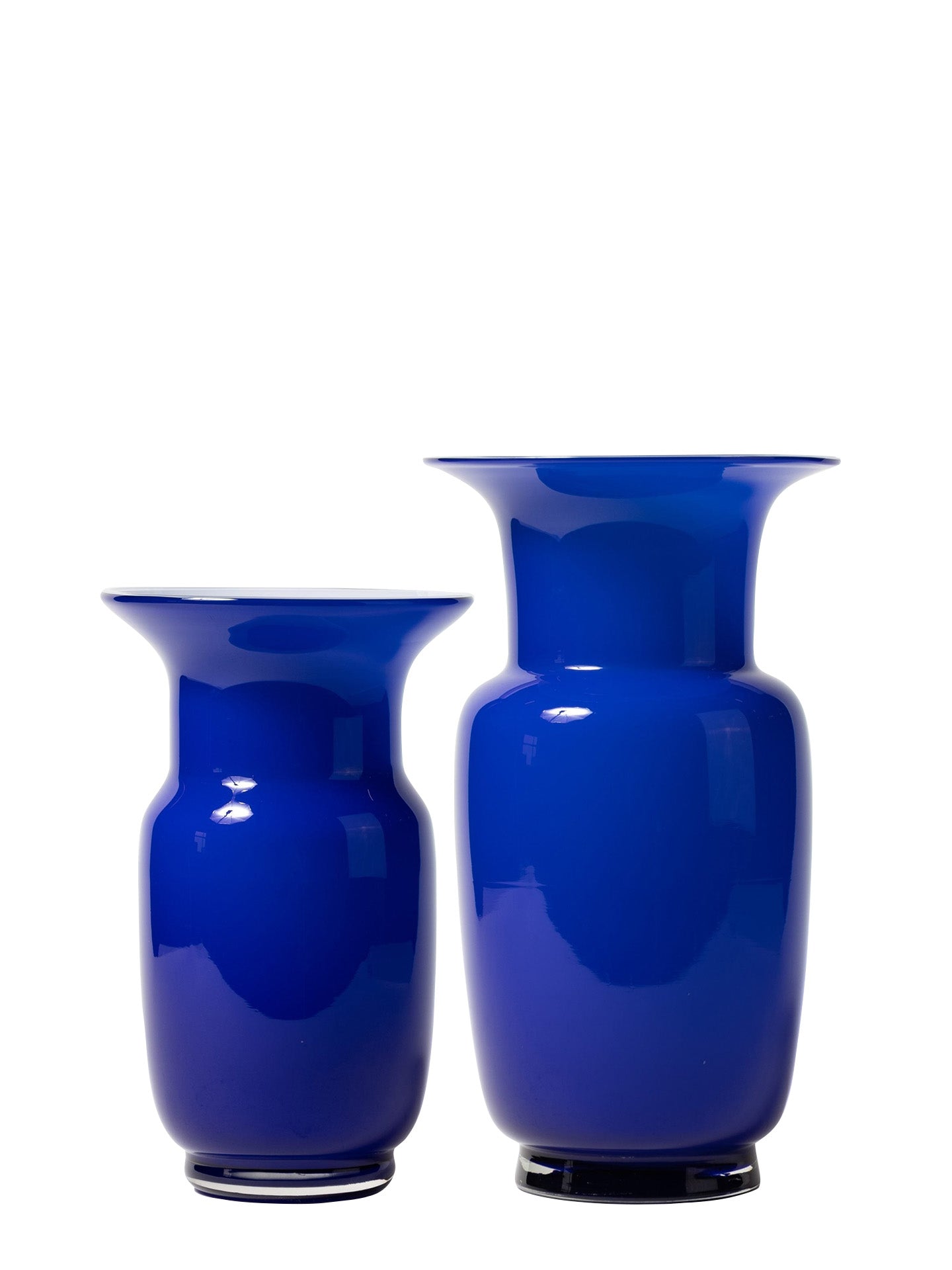 Glass vase (chalice), blue (h33 d19cm)