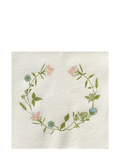 Pressed flowers dinner napkins (40x40cm)