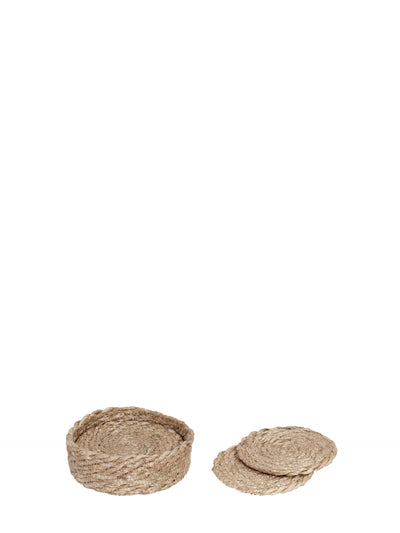 Coaster set Elin, twisted natural grey (set of 6)