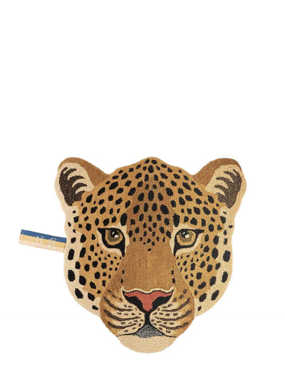 Himani leopard head rug, large