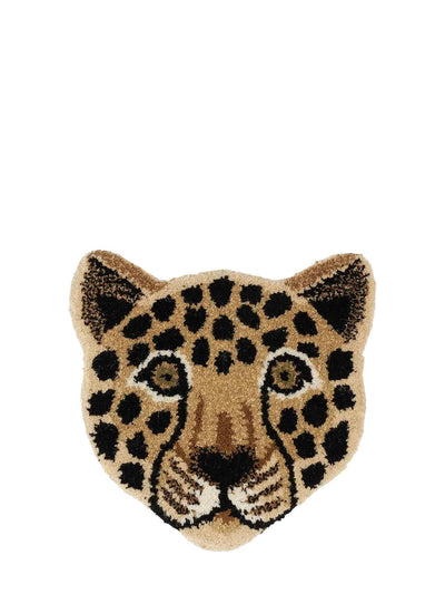 Loony leopard head rug