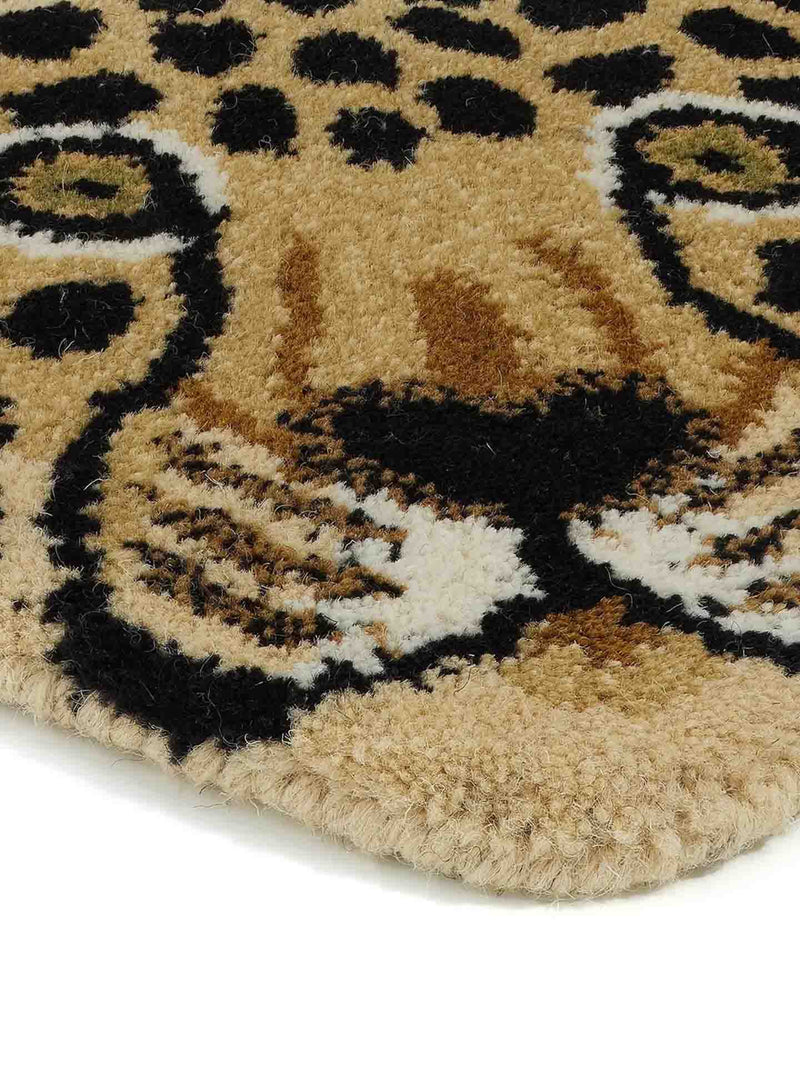 Loony leopard head rug
