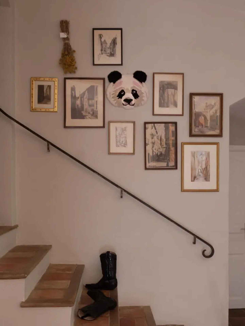 Plumpy panda head rug