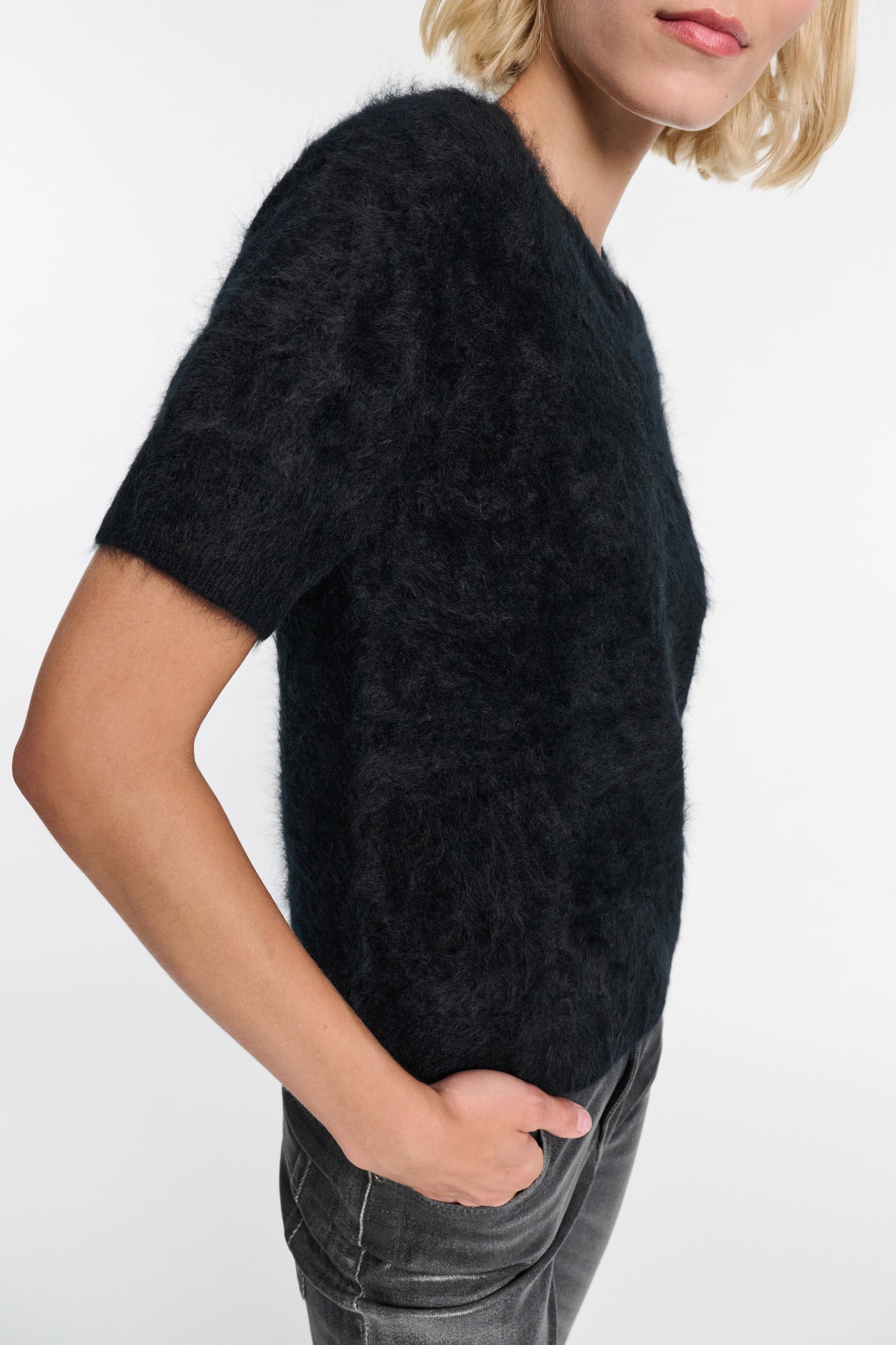 Fluffy Luxury Cashmere pullover, black