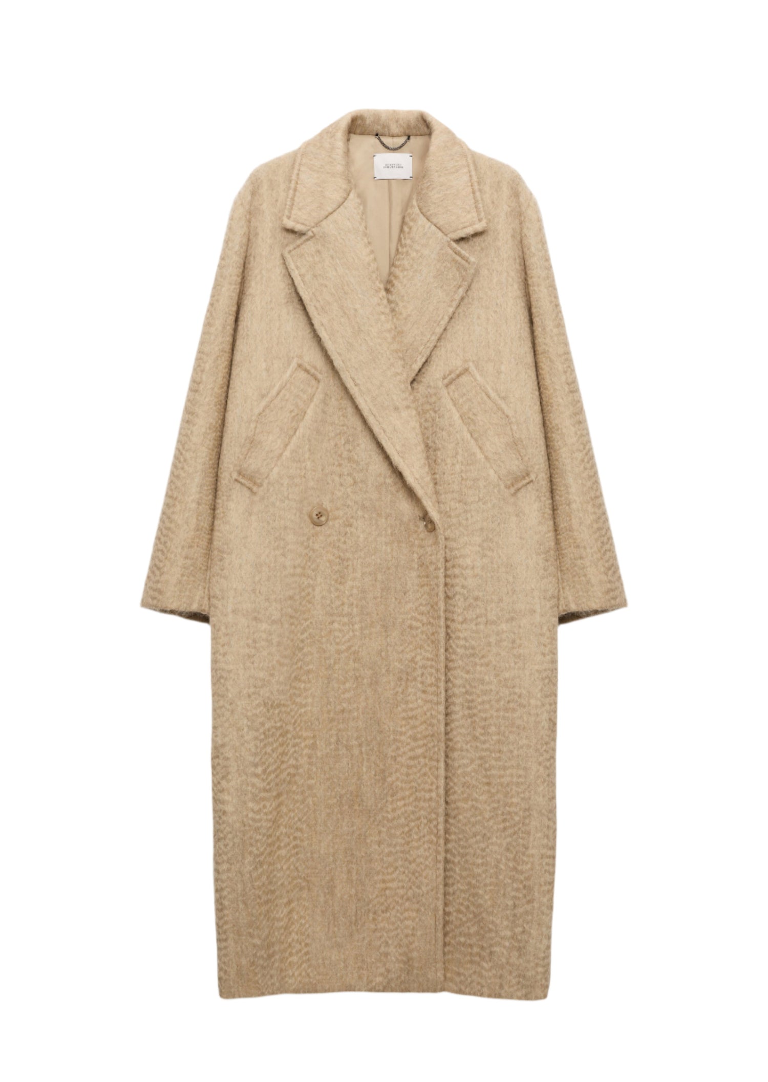 Urban attraction wool-mohair coat, dark sand