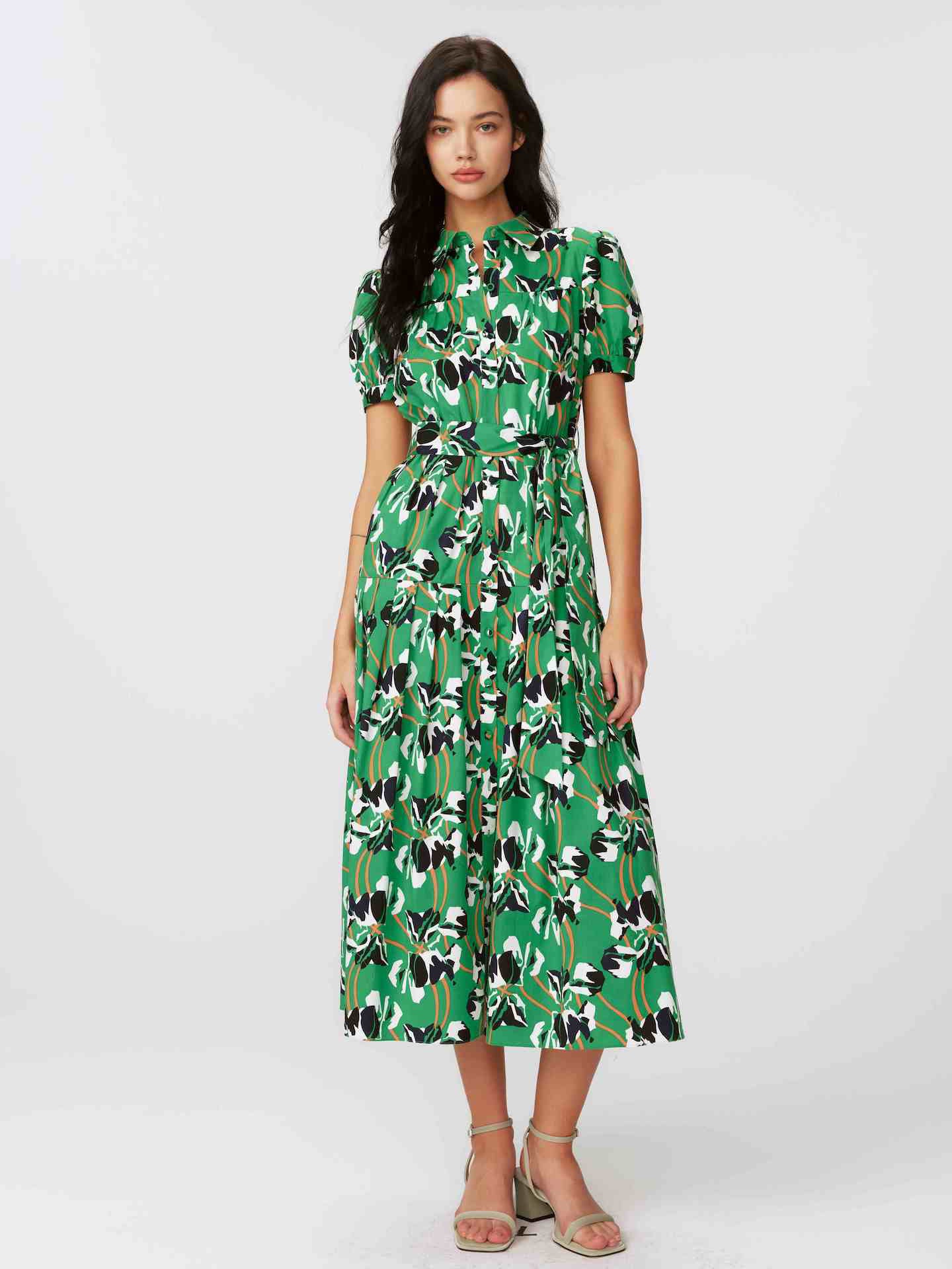 Jonah midi dress, irish green print