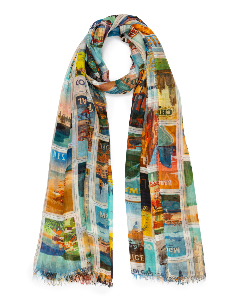 Posters scarf, multicoloured