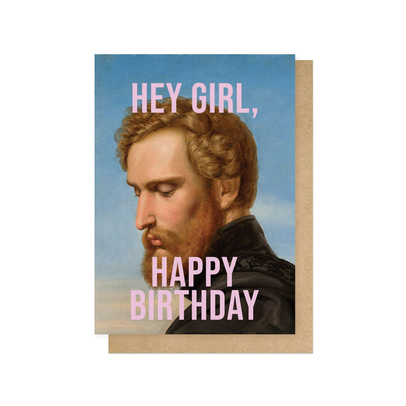 Hey girl large birthday card