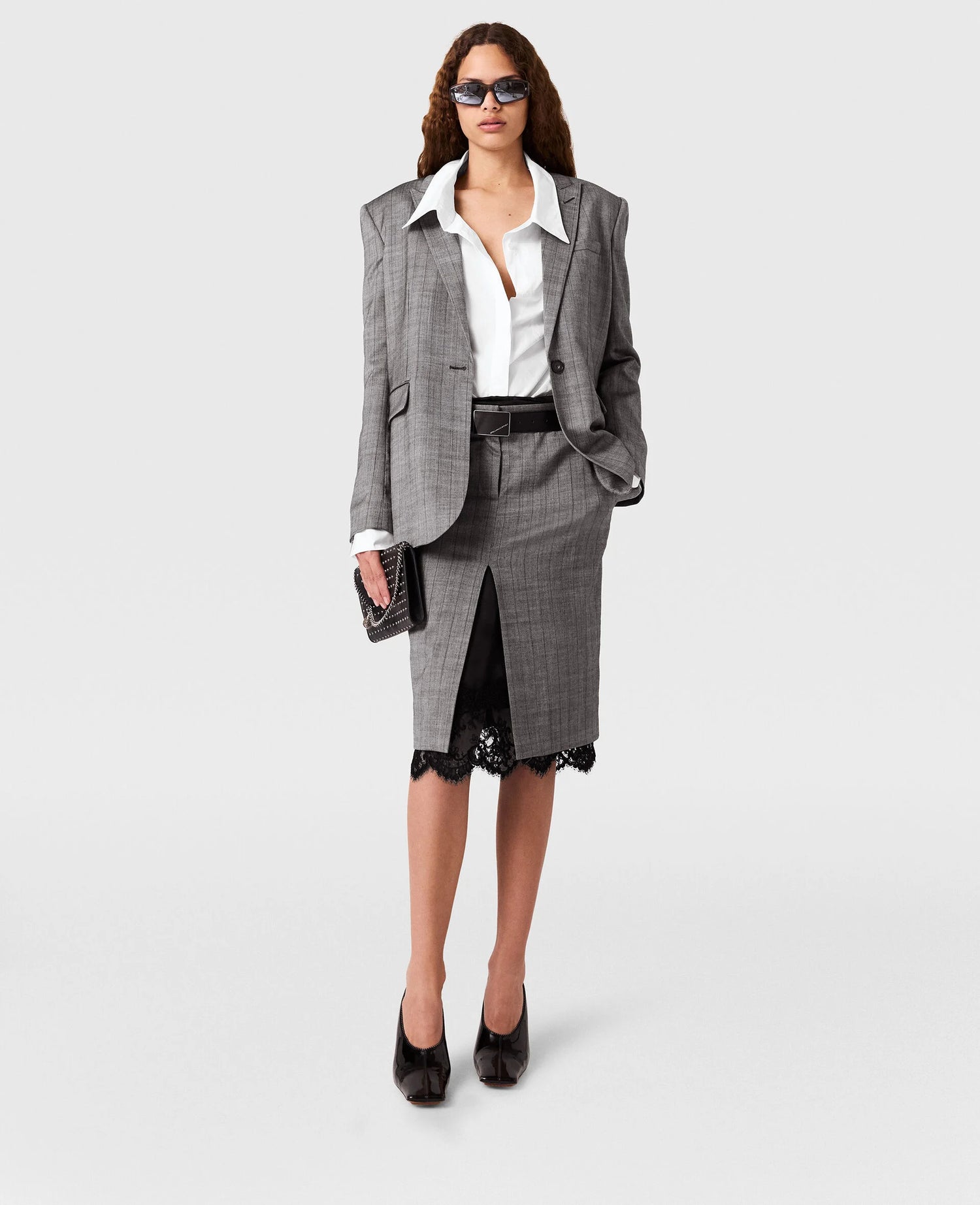 Grisaille tailored skirt, grey