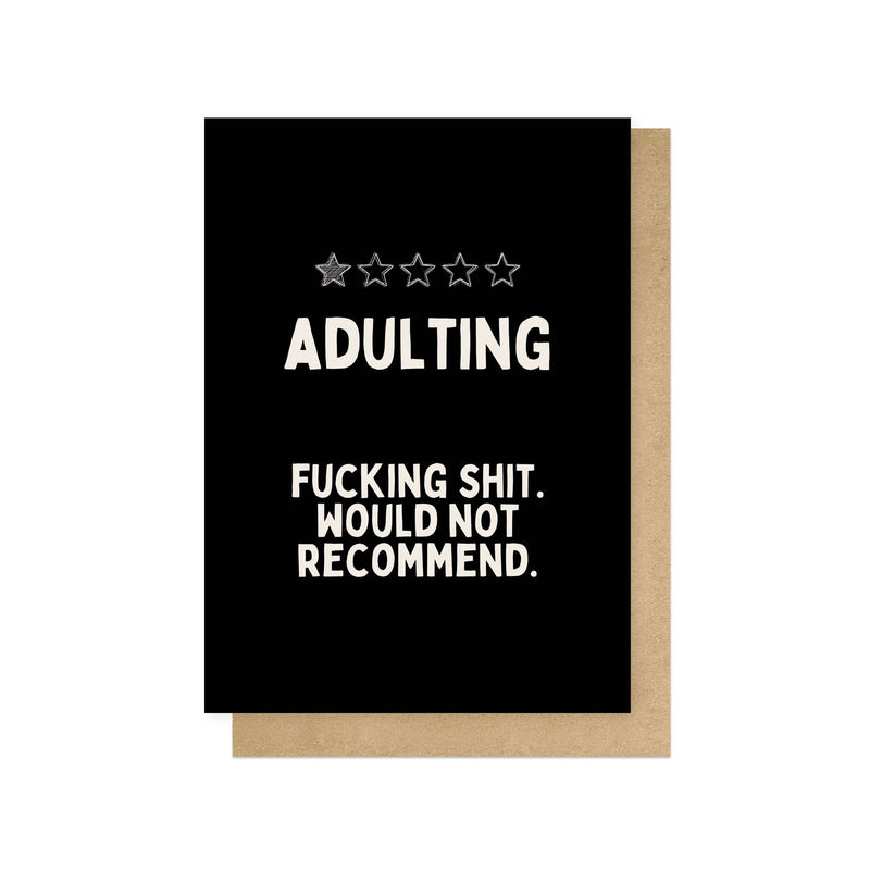 Adulting large birthday card