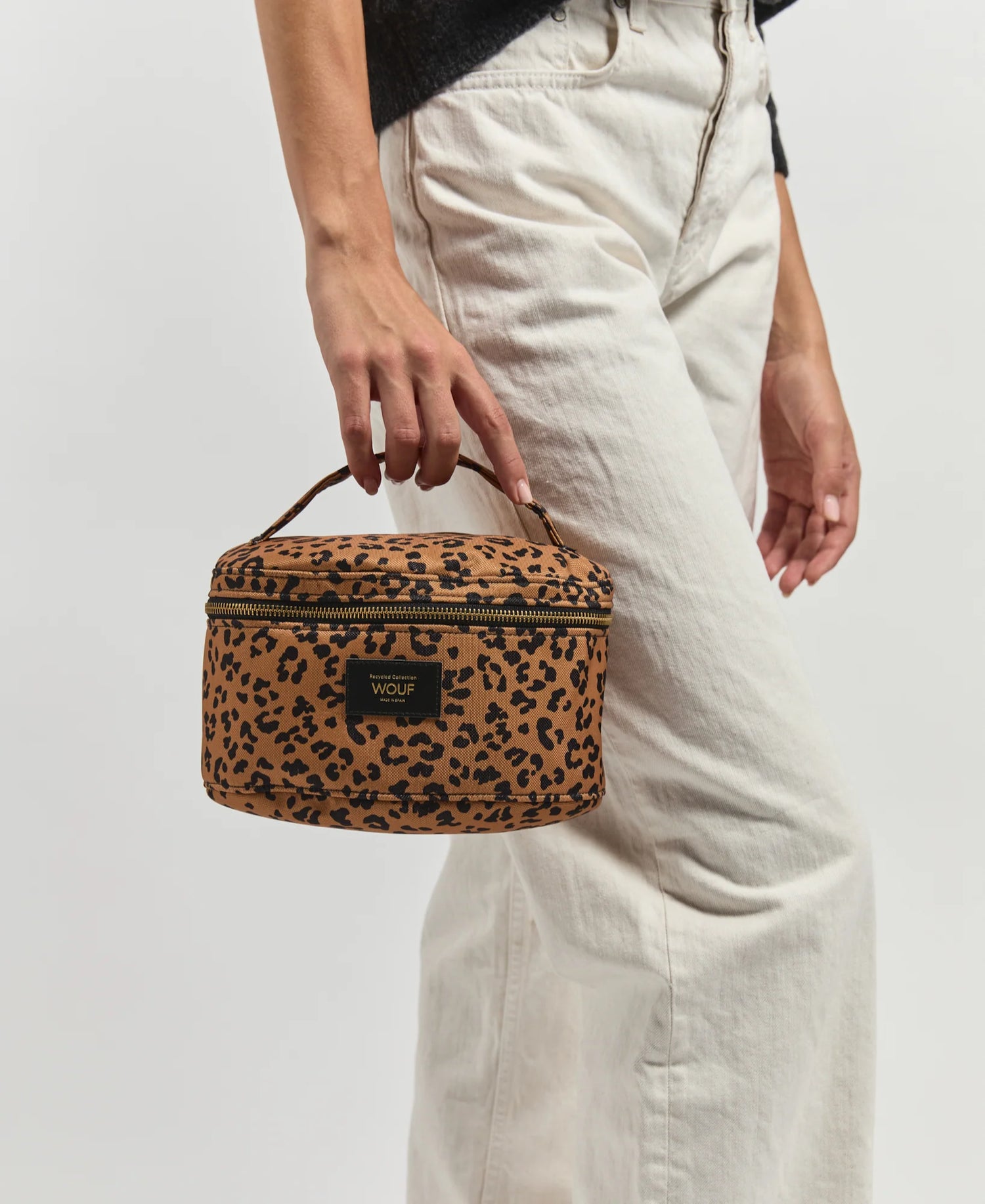 Tan Leopard Spot Agar Vanity Bag