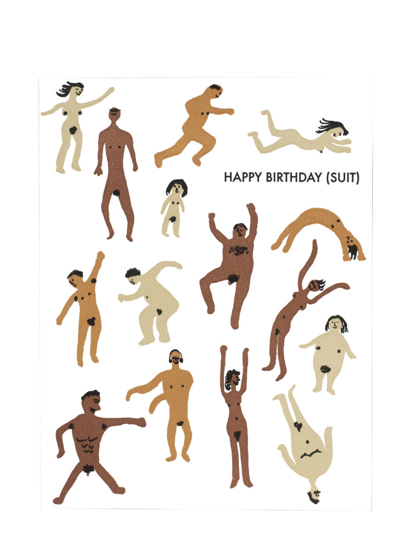 Birthday suit nudie large birthday card