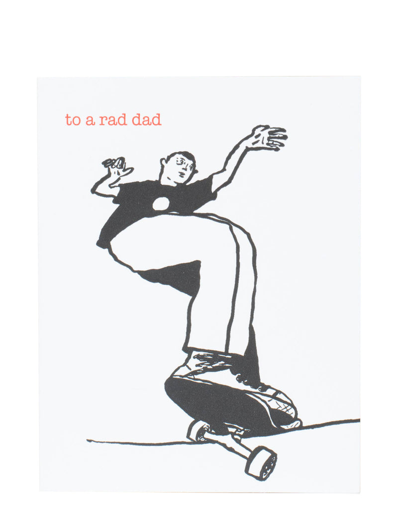 Rad skater dad large father's day card