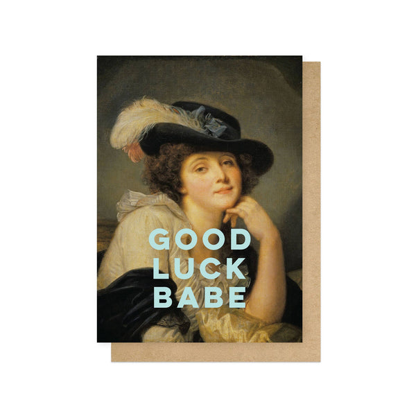 Good luck babe large farewell card