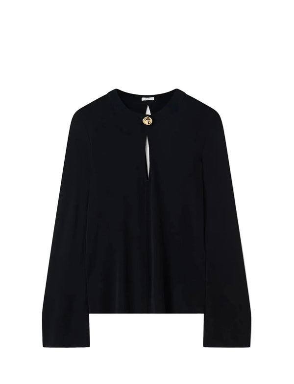 Fabiola top fluid jersey, black