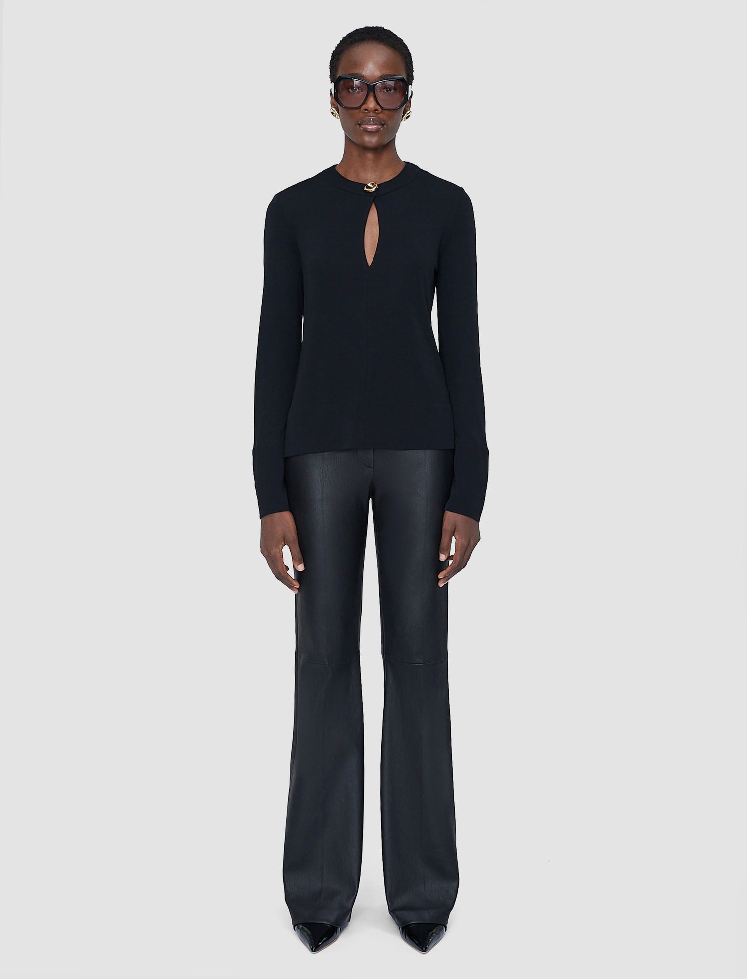 Fabiola top fluid jersey, black