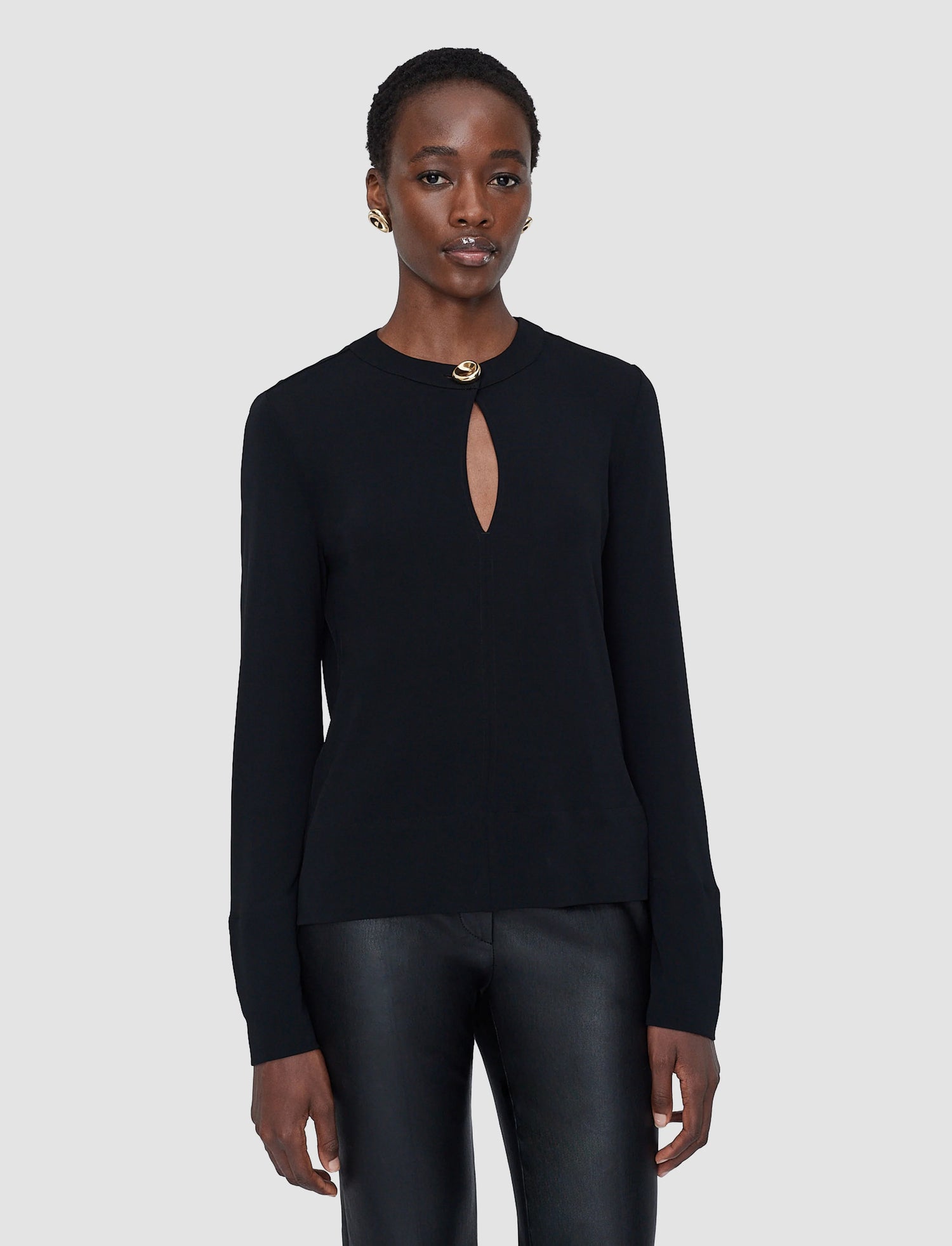 Fabiola top fluid jersey, black