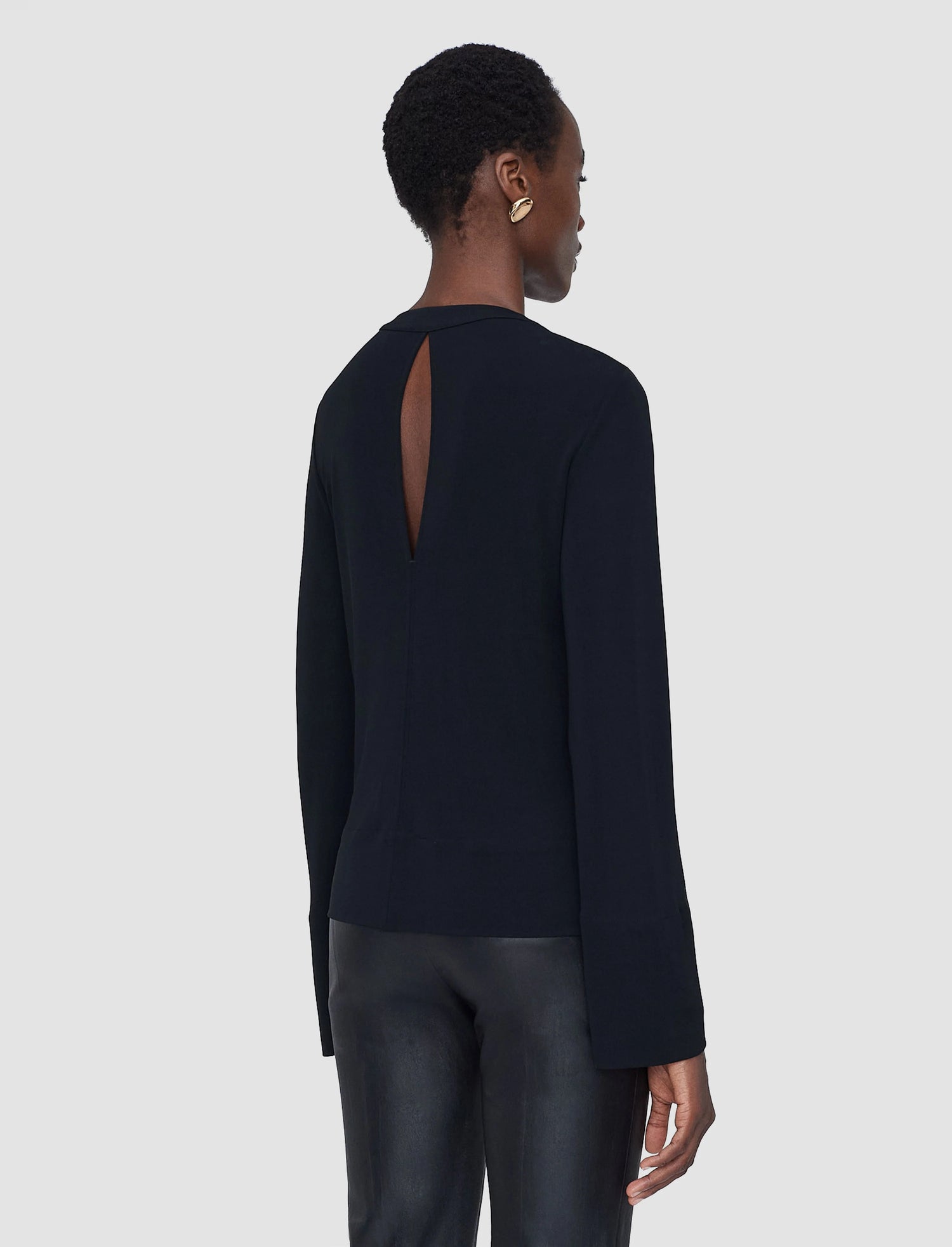 Fabiola top fluid jersey, black