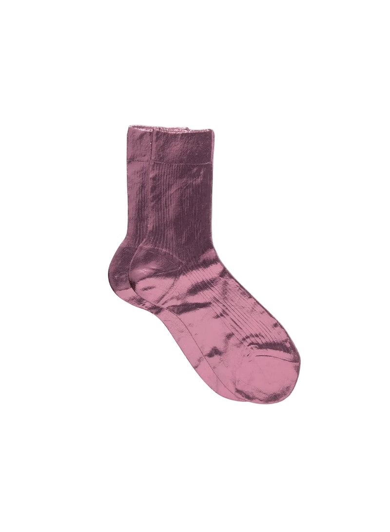 Burgundy laminated socks on a light gray background