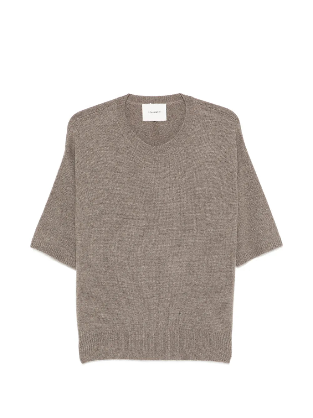 Beige cashmere Lisa Yang sweater on a white background