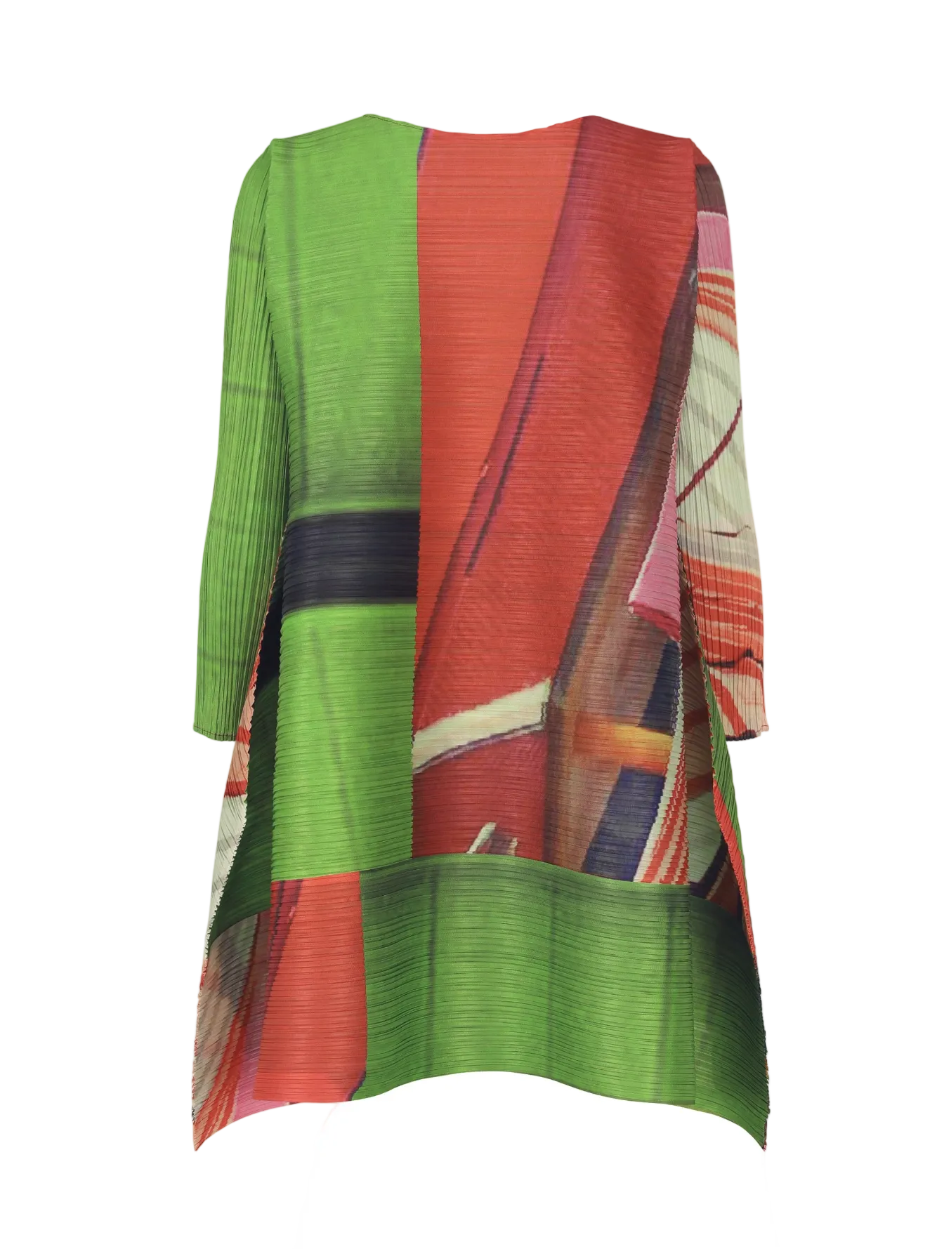 Colorful dress with abstract pattern on a white background