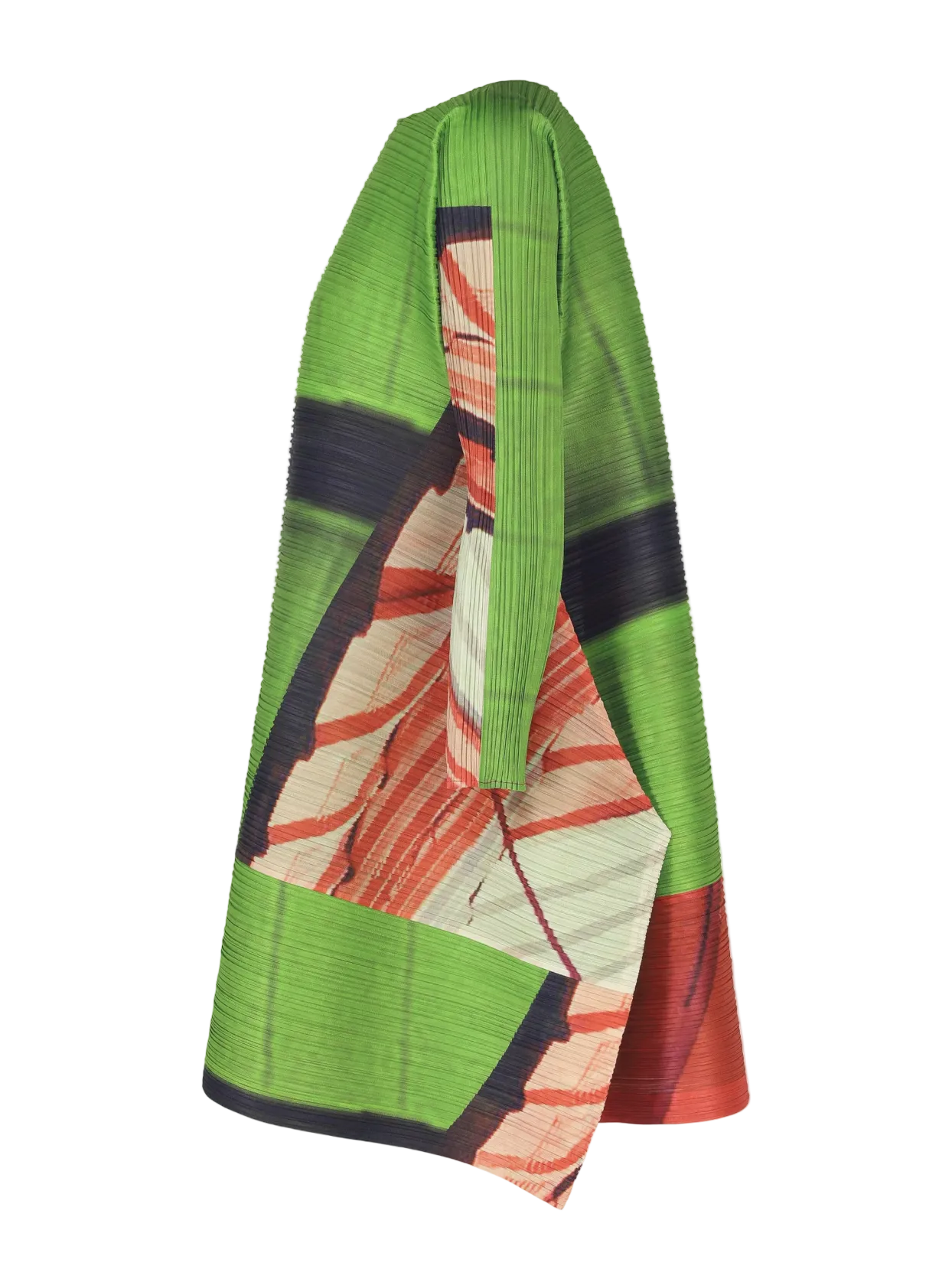 Colorful tunic with geometric pattern on a white background