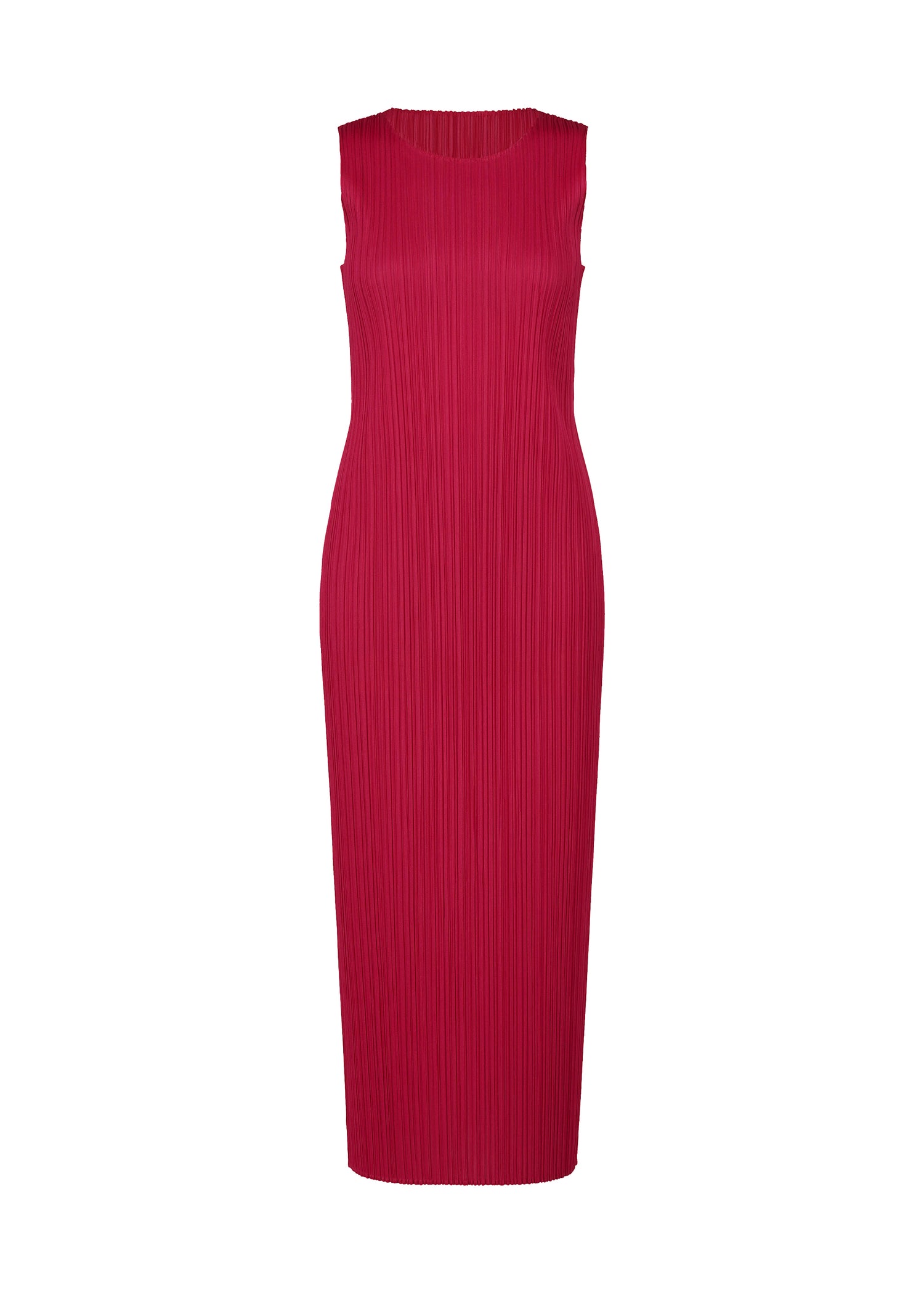 Red sleeveless dress on a white background