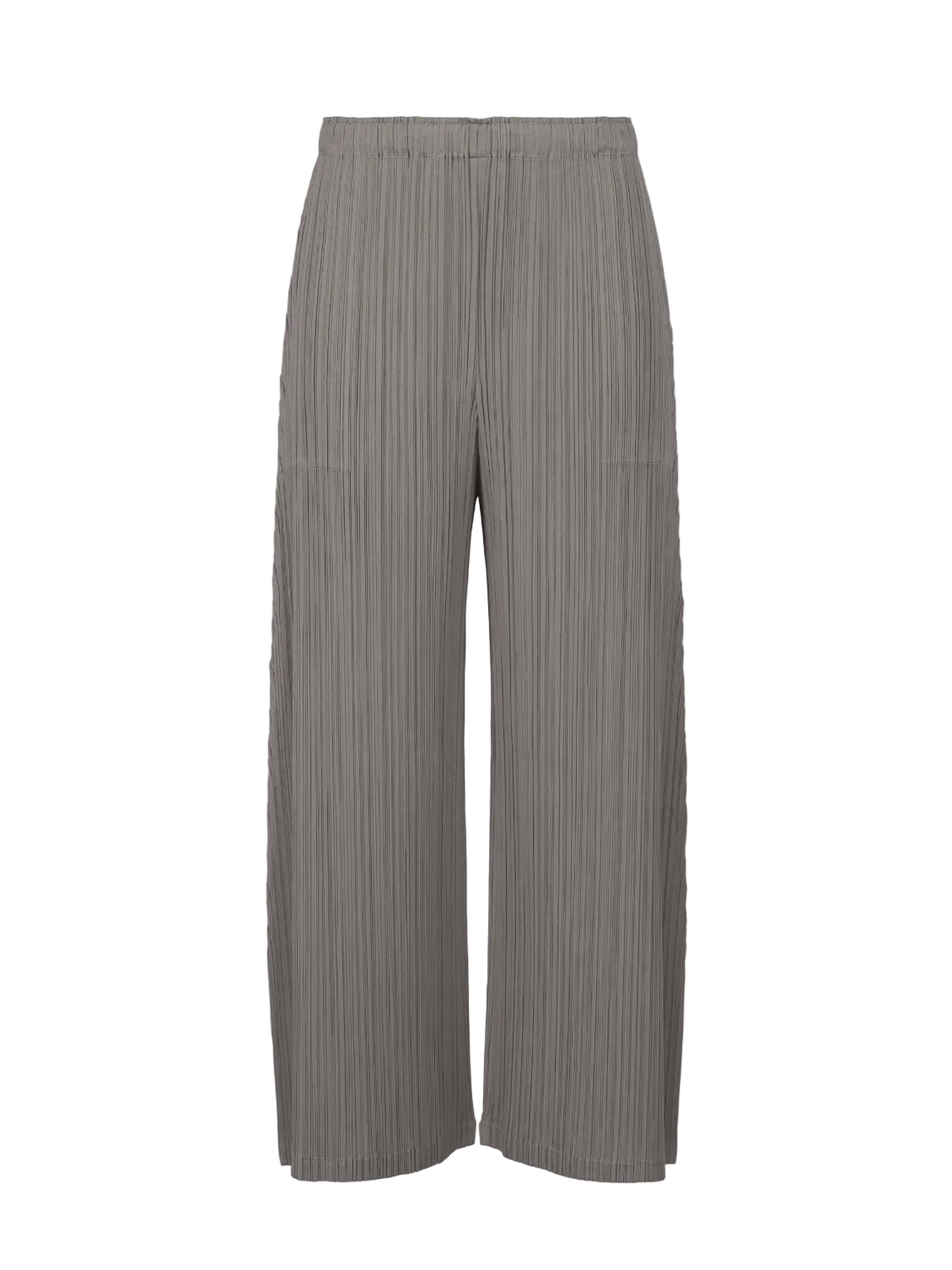 Gray pleated pants on a white background